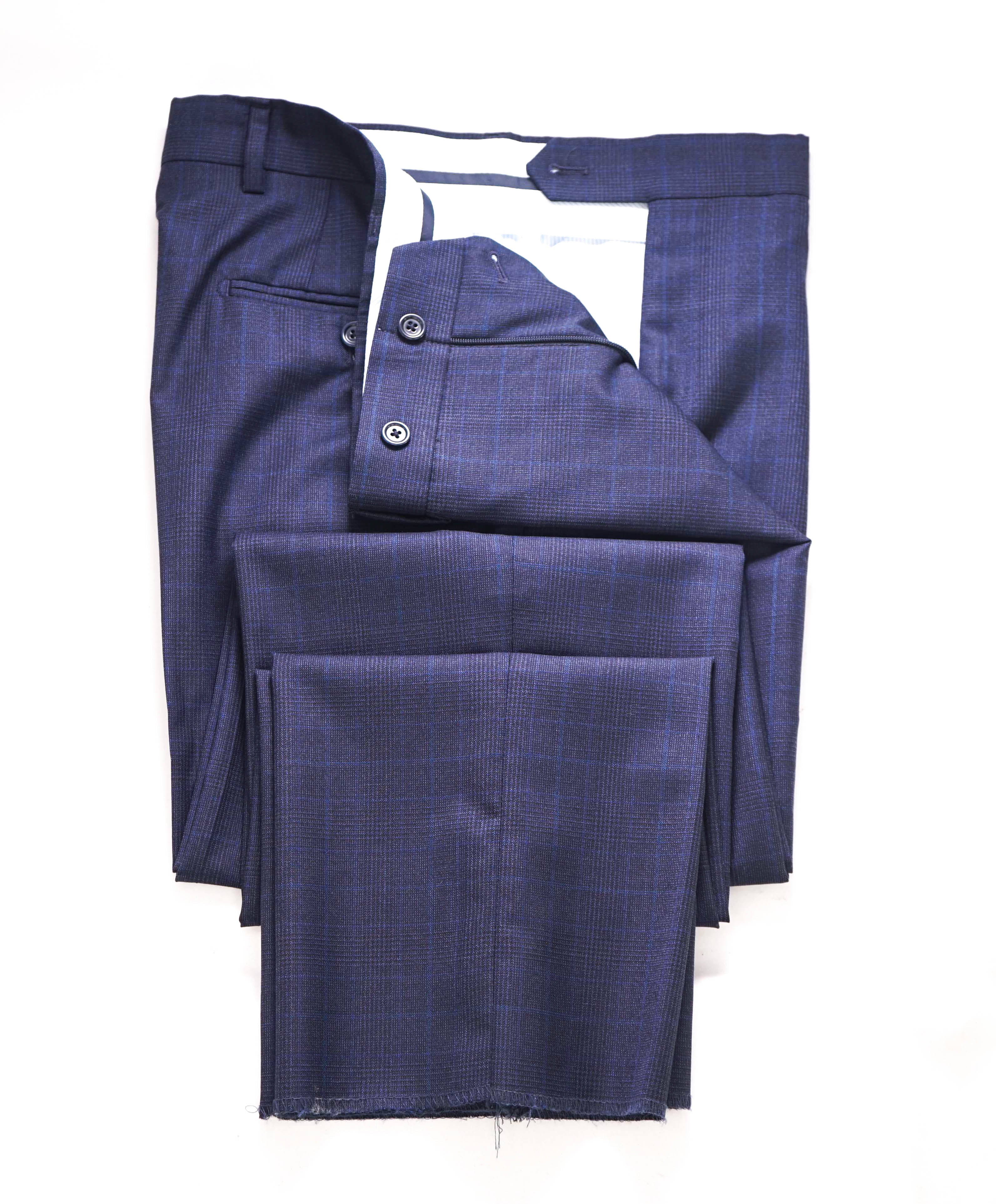 SAKS FIFTH AVE - Prince of Wales Check "CLASSIC" MADE IN ITALY Flat Front Dress Pants - 32W