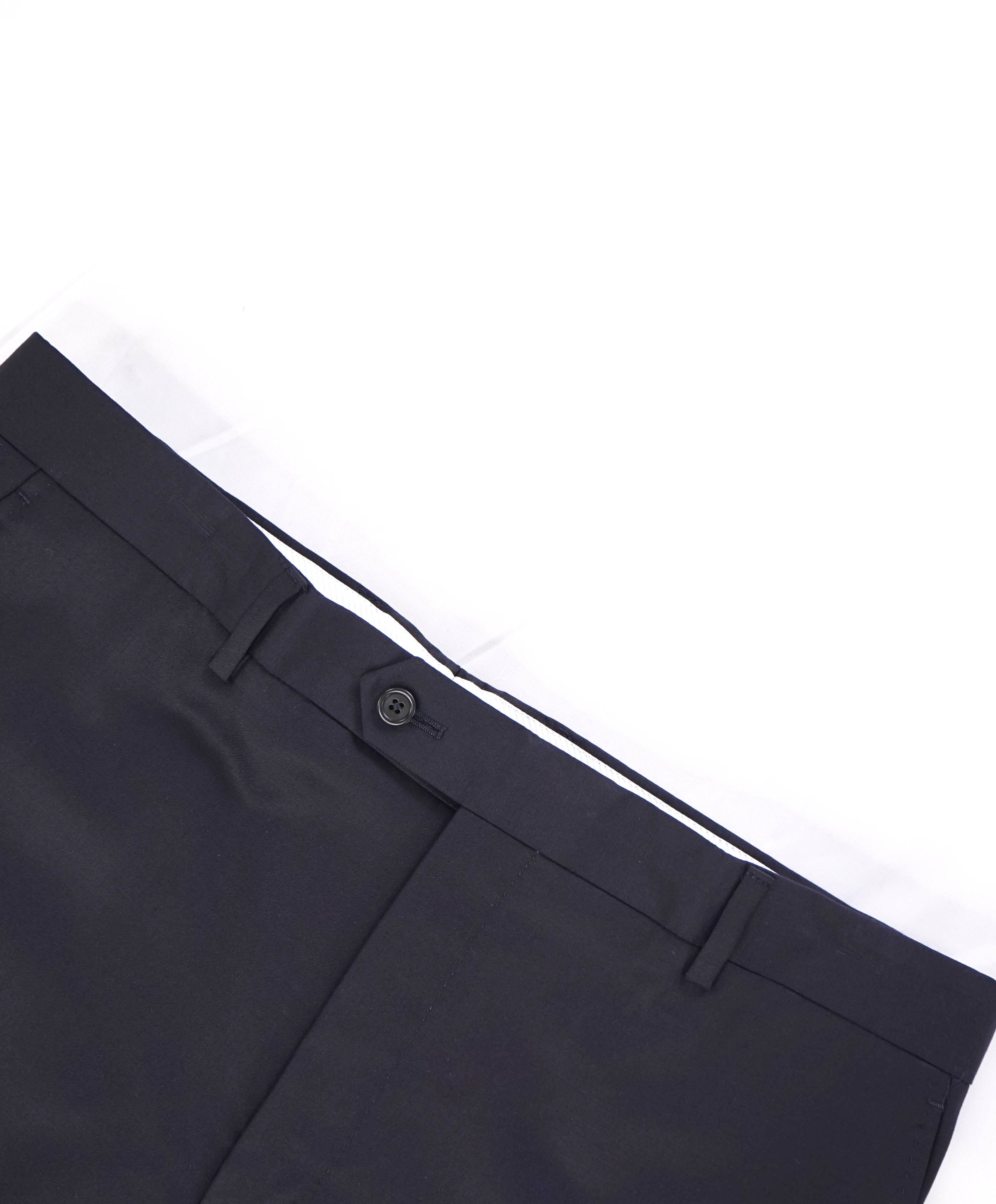 $425 SAKS FIFTH AVE - Navy Wool *Tailored* MADE ITALY Flat Front Dress Pants - 36W