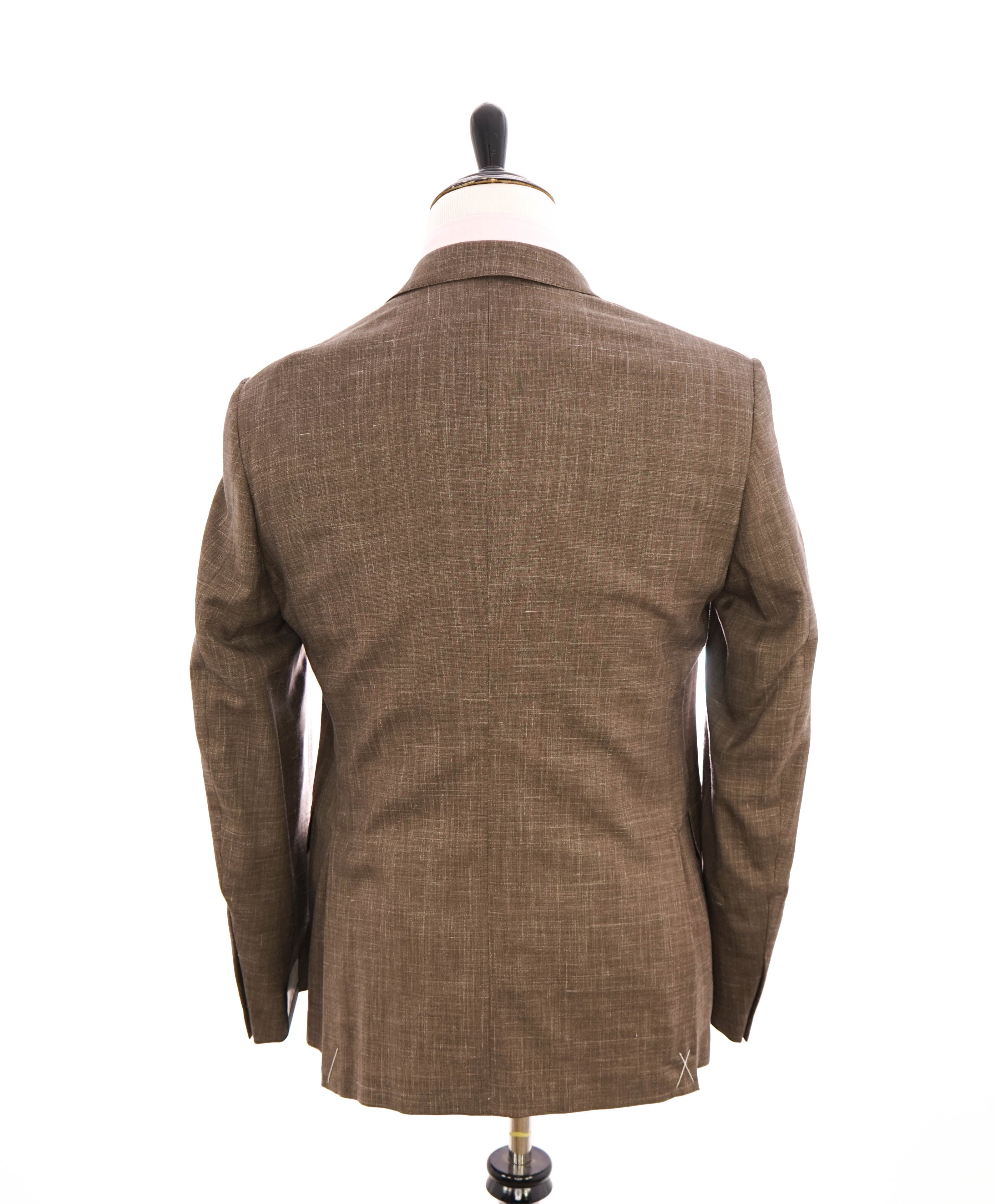 $3,290 ERMENEGILDO ZEGNA- “TORFEO SUMMER” Brown W/SLK/L Blazer- 40R