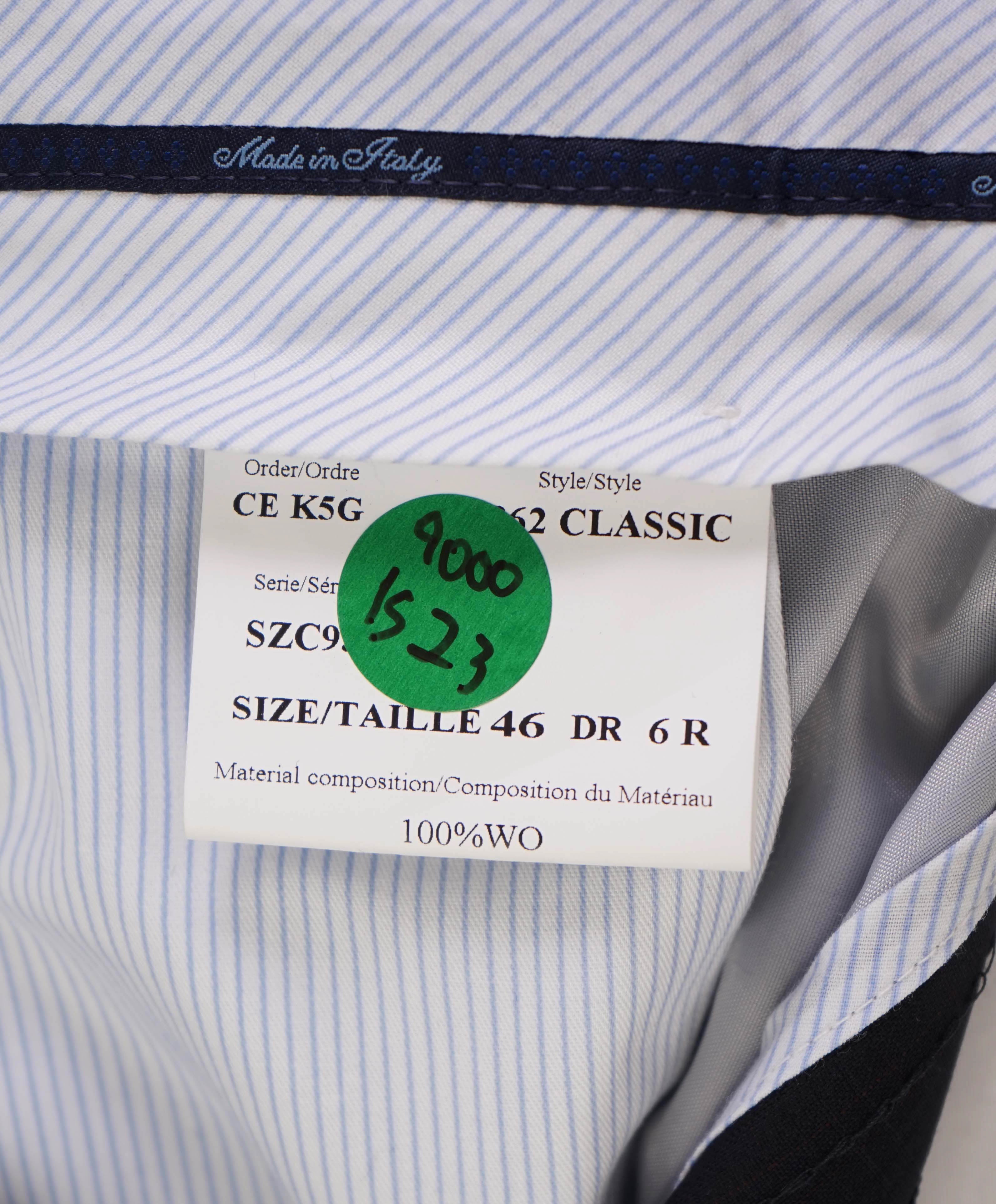 $425 SAKS FIFTH AVE - Navy Check *CLASSIC* MADE ITALY Flat Front Dress Pants - 40W