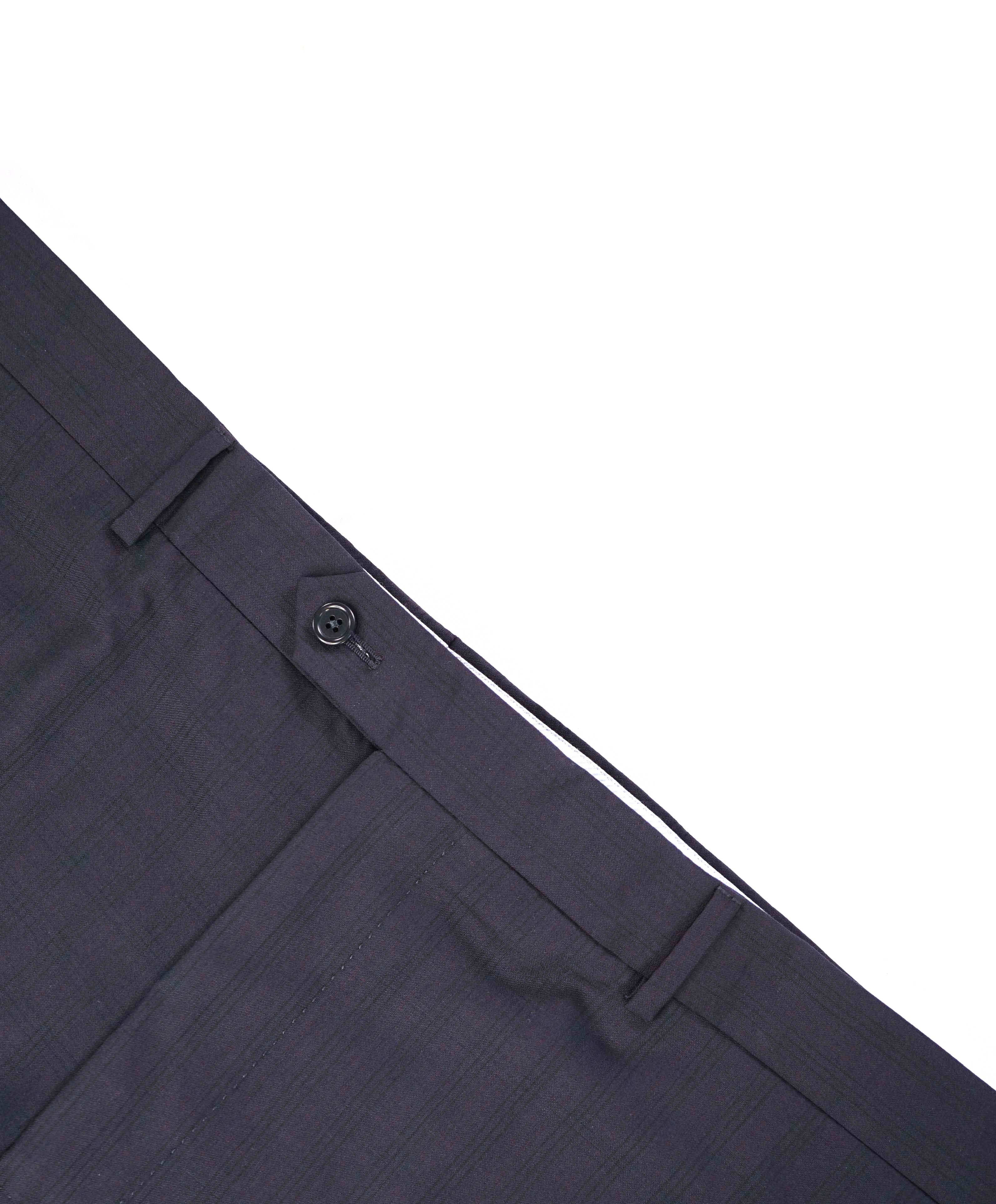 $425 SAKS FIFTH AVE - Navy Check *CLASSIC* MADE ITALY Flat Front Dress Pants - 40W