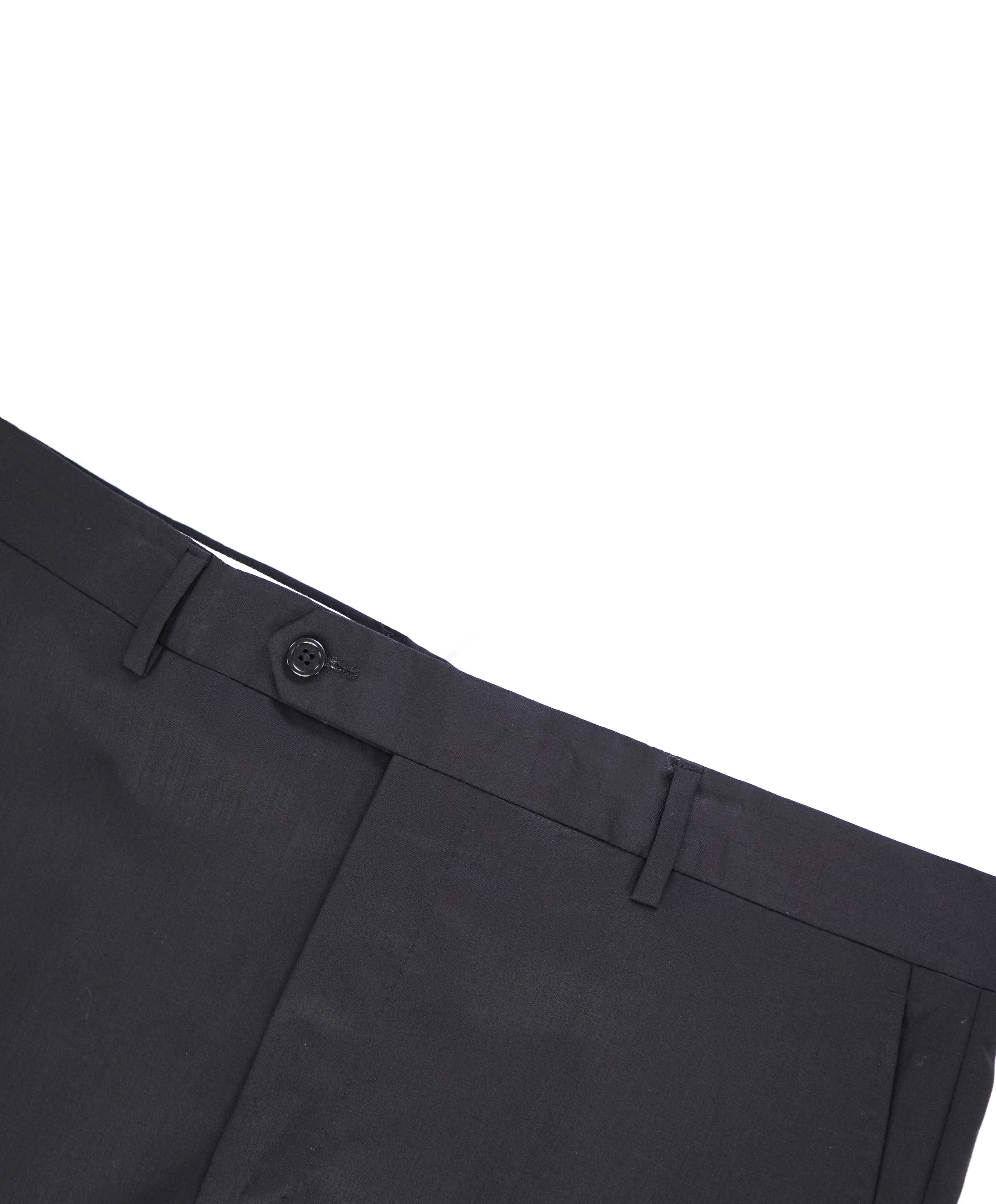 $425 SAKS FIFTH AVE - Black Wool/Silk*SLIM*MADE ITALY Flat Front Dress Pants - 34W