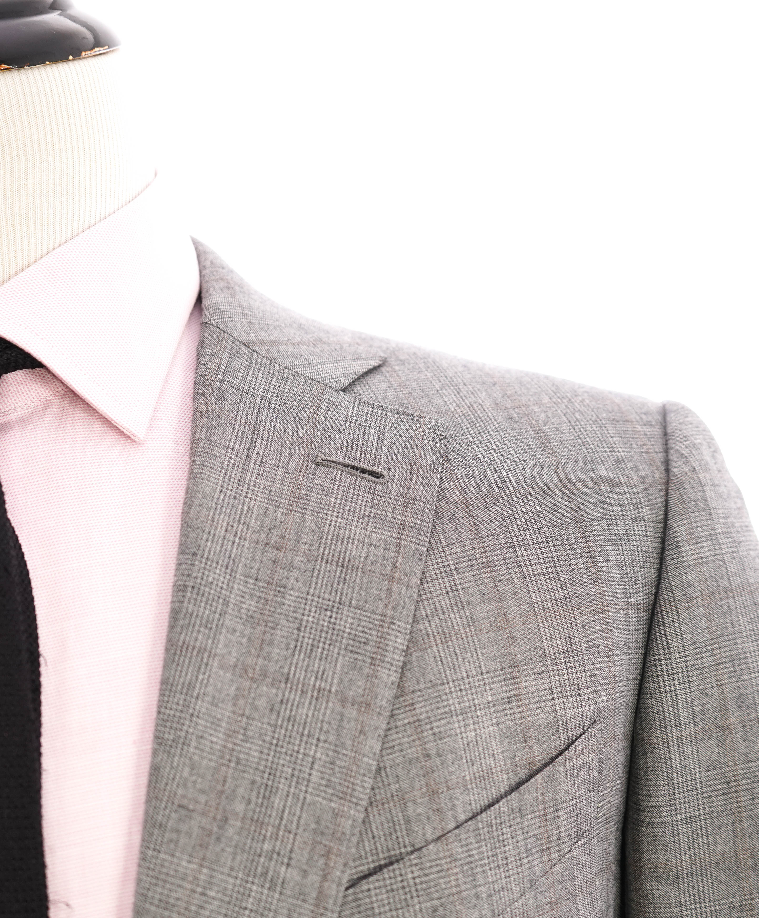 $3,250 ERMENEGILDO ZEGNA -"TROFEO 600" SILK Gray/Camel Check Blazer - 46R