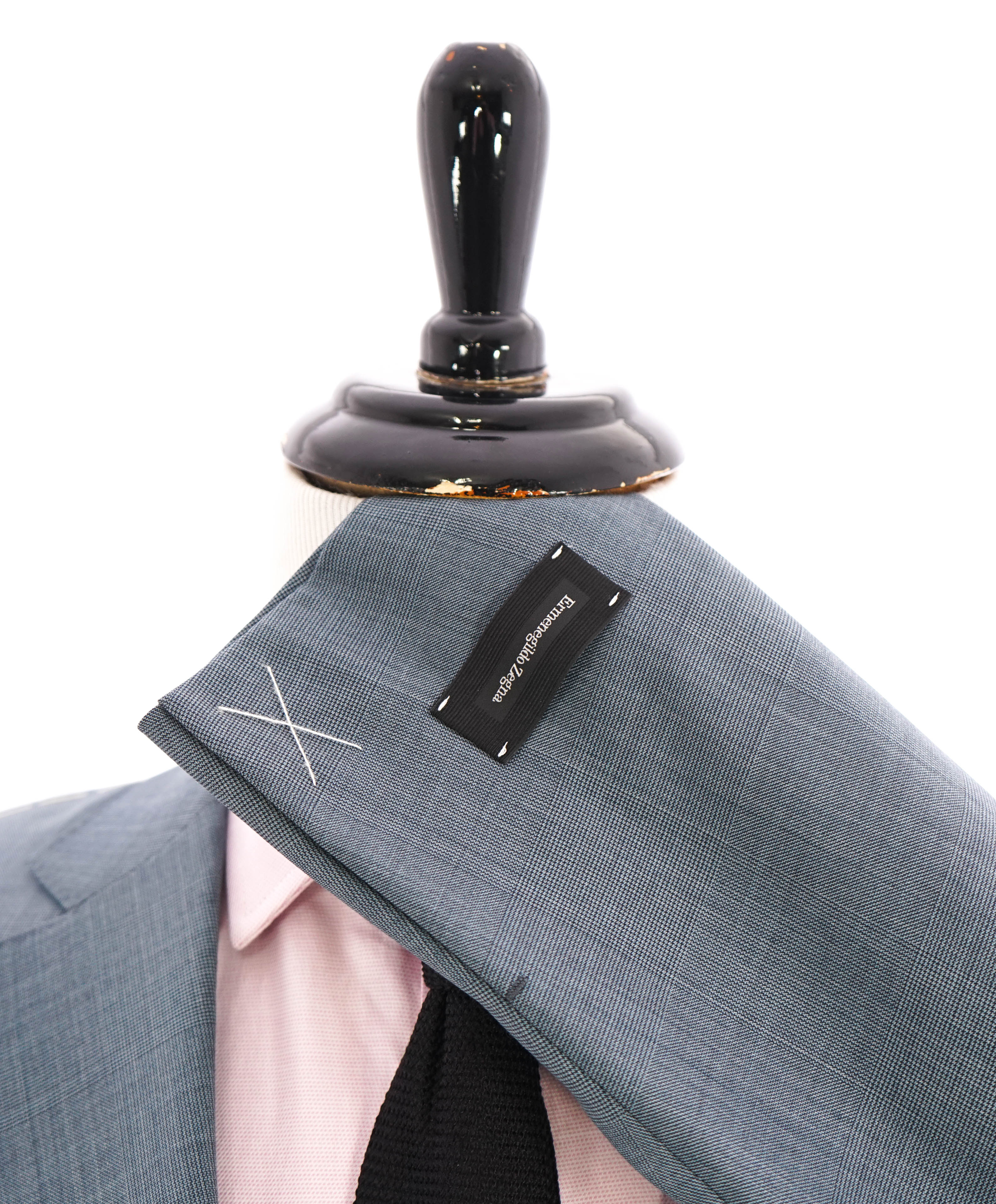 $3,250 ERMENEGILDO ZEGNA -"TROFEO" Pastel Blue Check Blazer - 42R