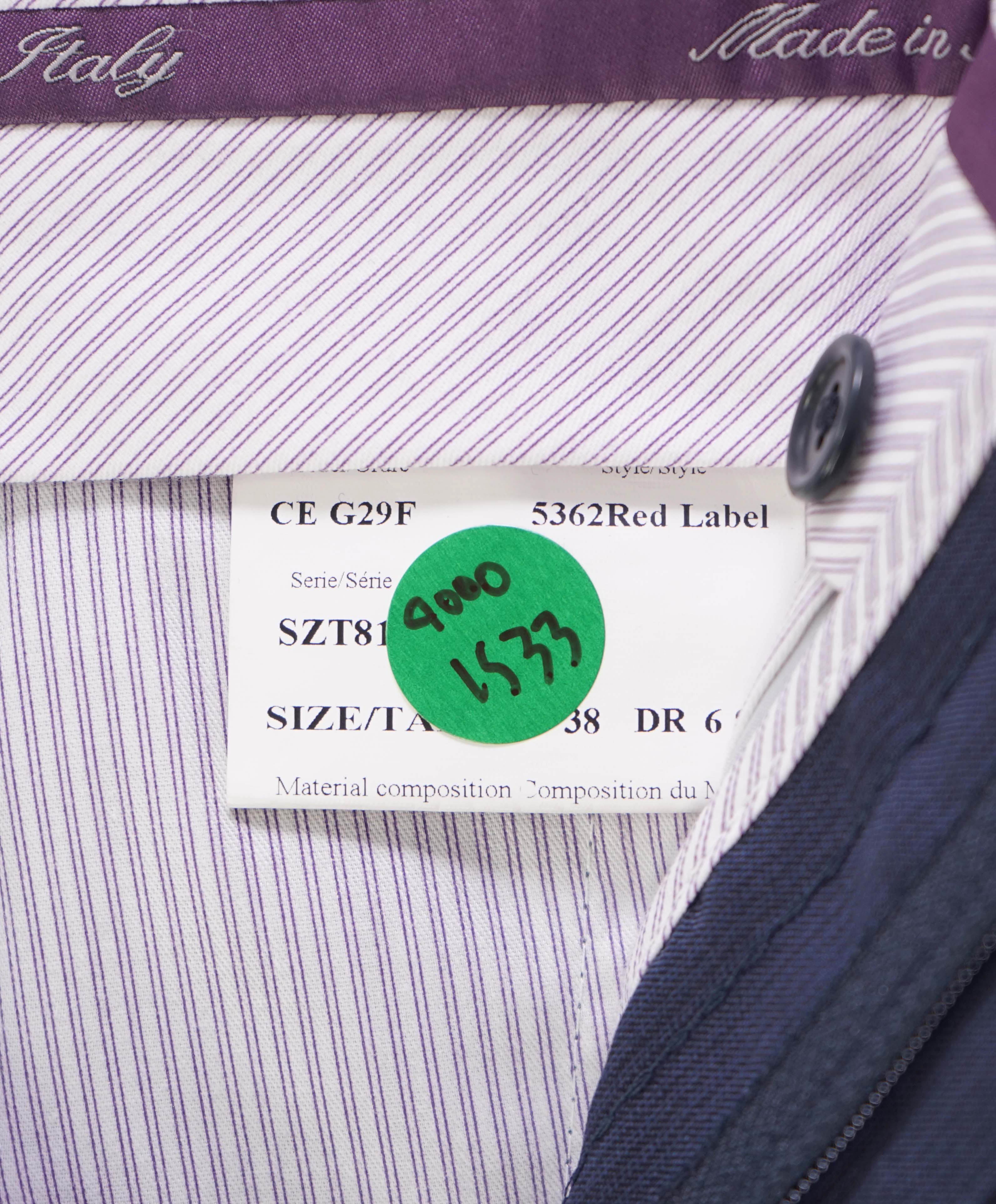 $425 SAKS FIFTH AVE - Wool/Silk Blue Texture MADE ITALY Flat Front Dress Pants - 32W