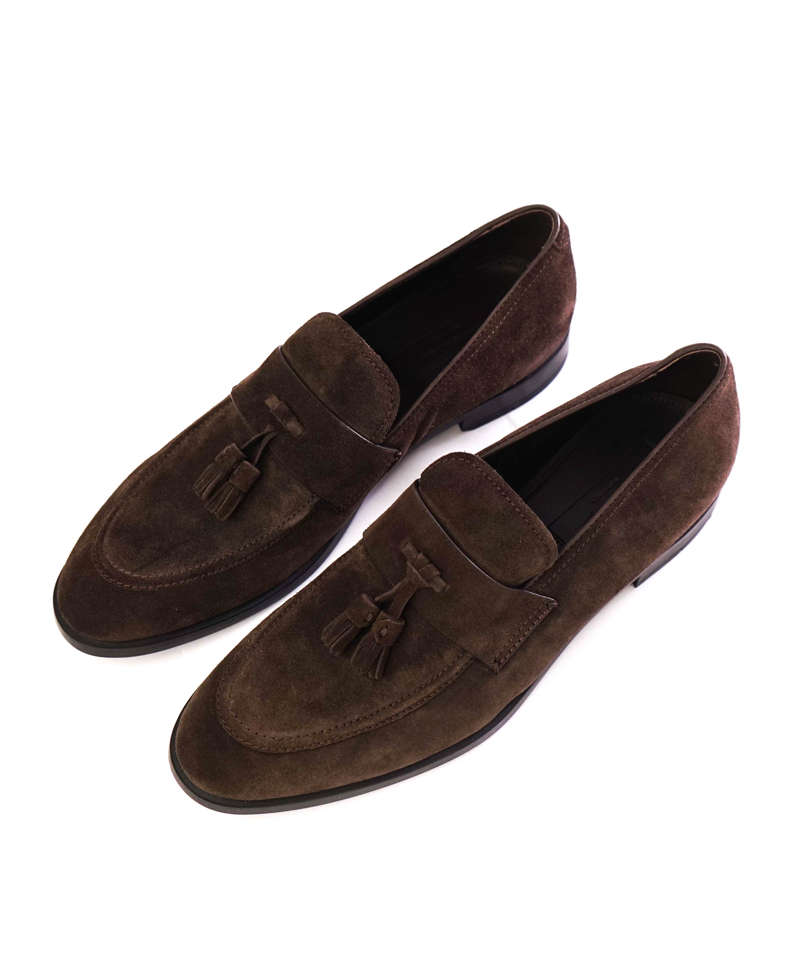 $950 ERMENEGILDO ZEGNA COUTURE - Brown Suede Tassel Loafers - 11.5 US (10.5 EU)