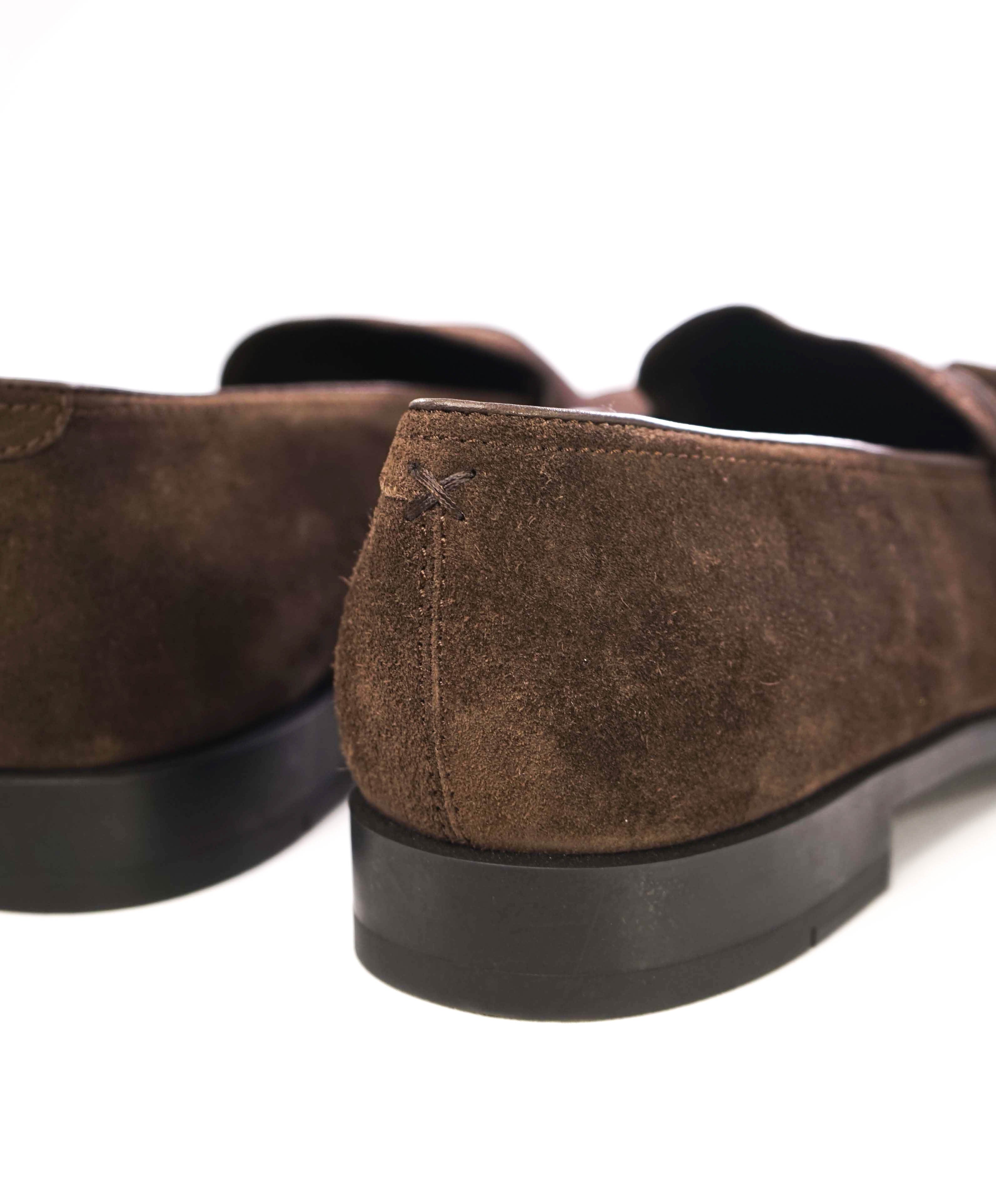 $950 ERMENEGILDO ZEGNA COUTURE - Brown Suede Tassel Loafers - 11.5 US (10.5 EU)