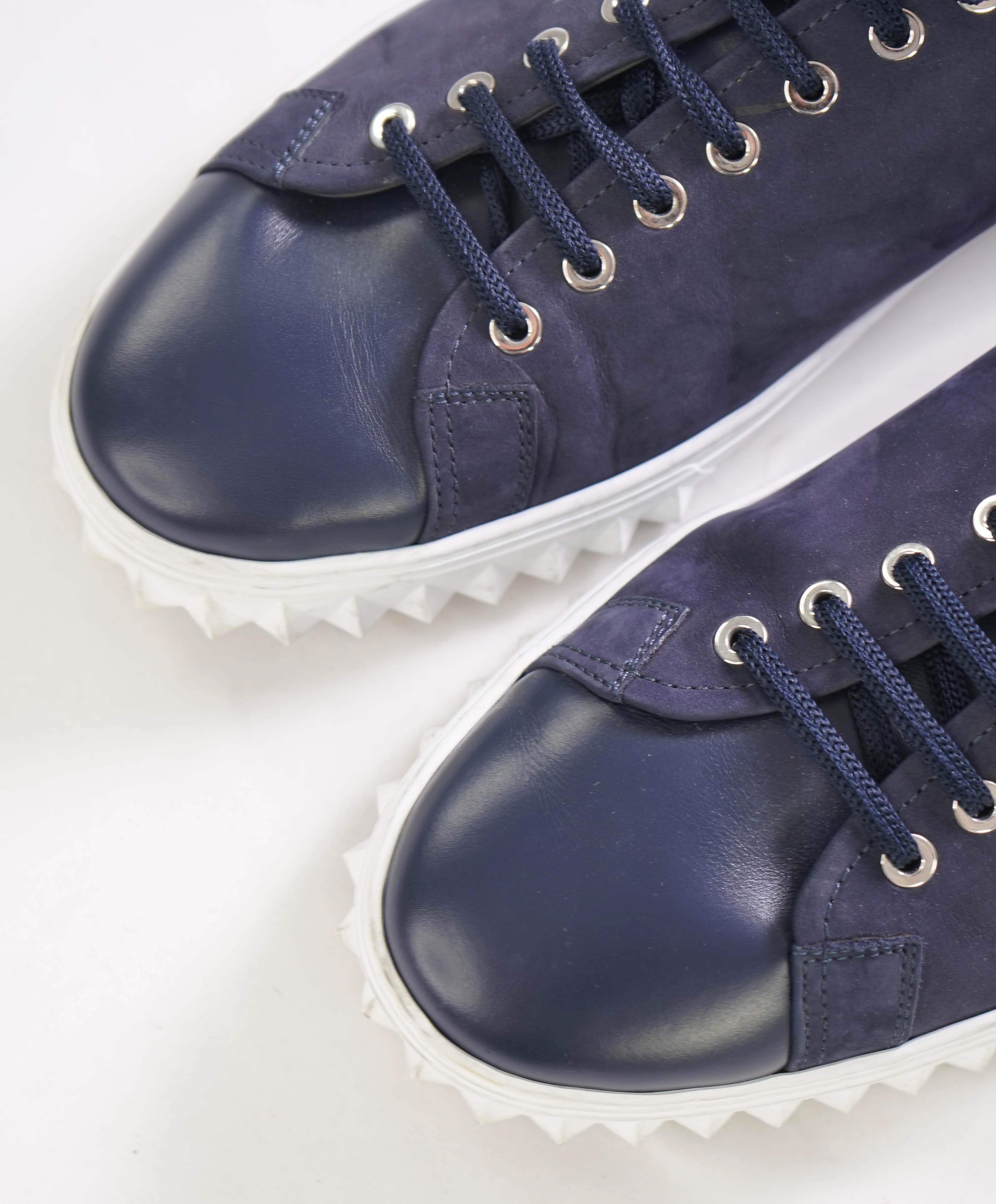 $750 SALVATORE FERRAGAMO - *Rhinoceros* Navy Gancini Sneaker - 11.5 US
