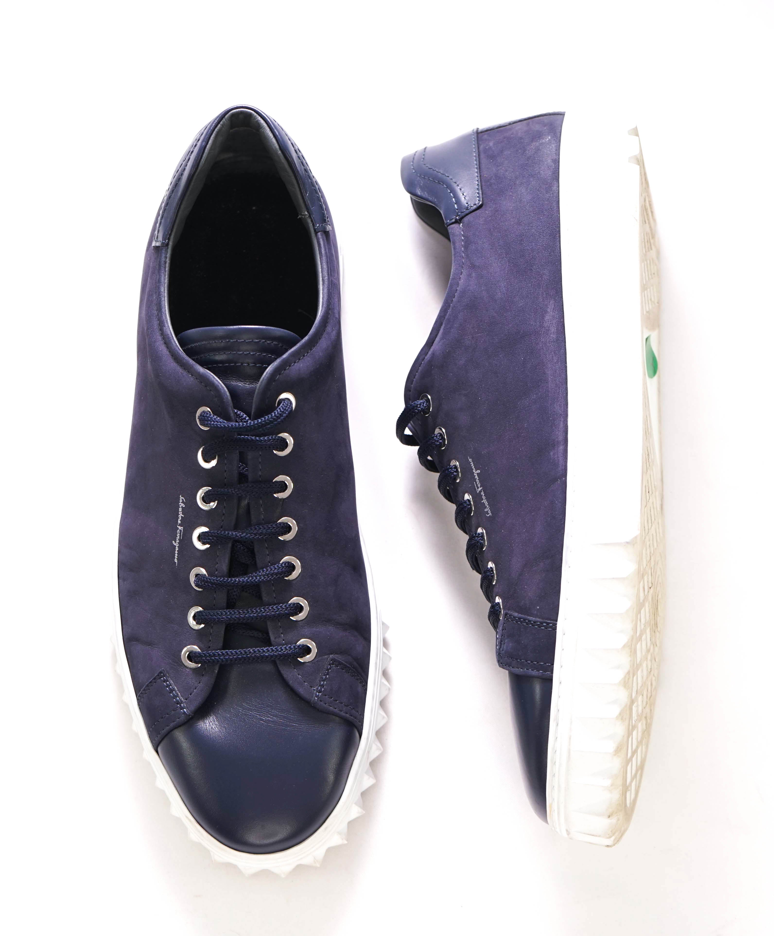 $750 SALVATORE FERRAGAMO - *Rhinoceros* Navy Gancini Sneaker - 11.5 US