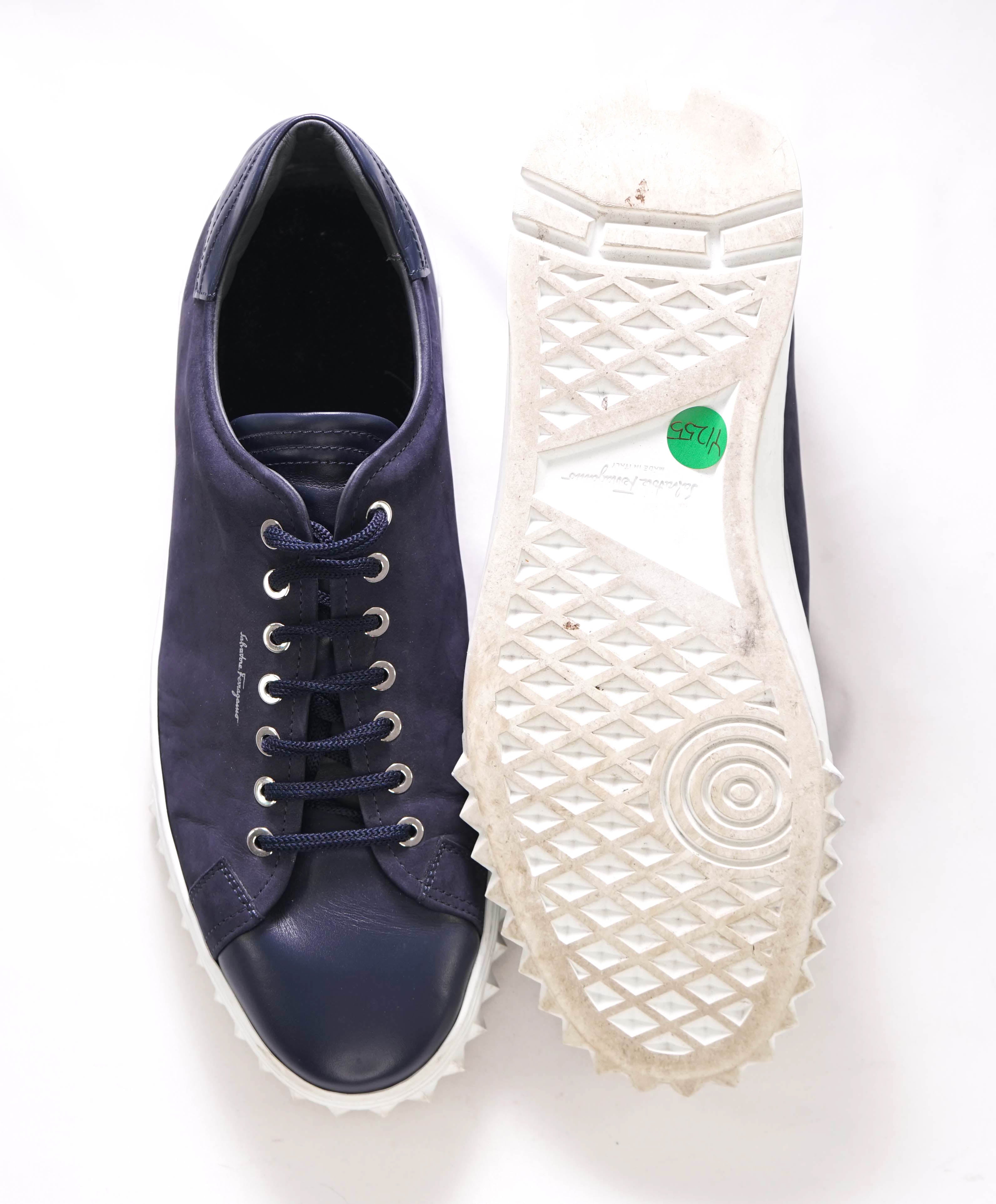 $750 SALVATORE FERRAGAMO - *Rhinoceros* Navy Gancini Sneaker - 11.5 US