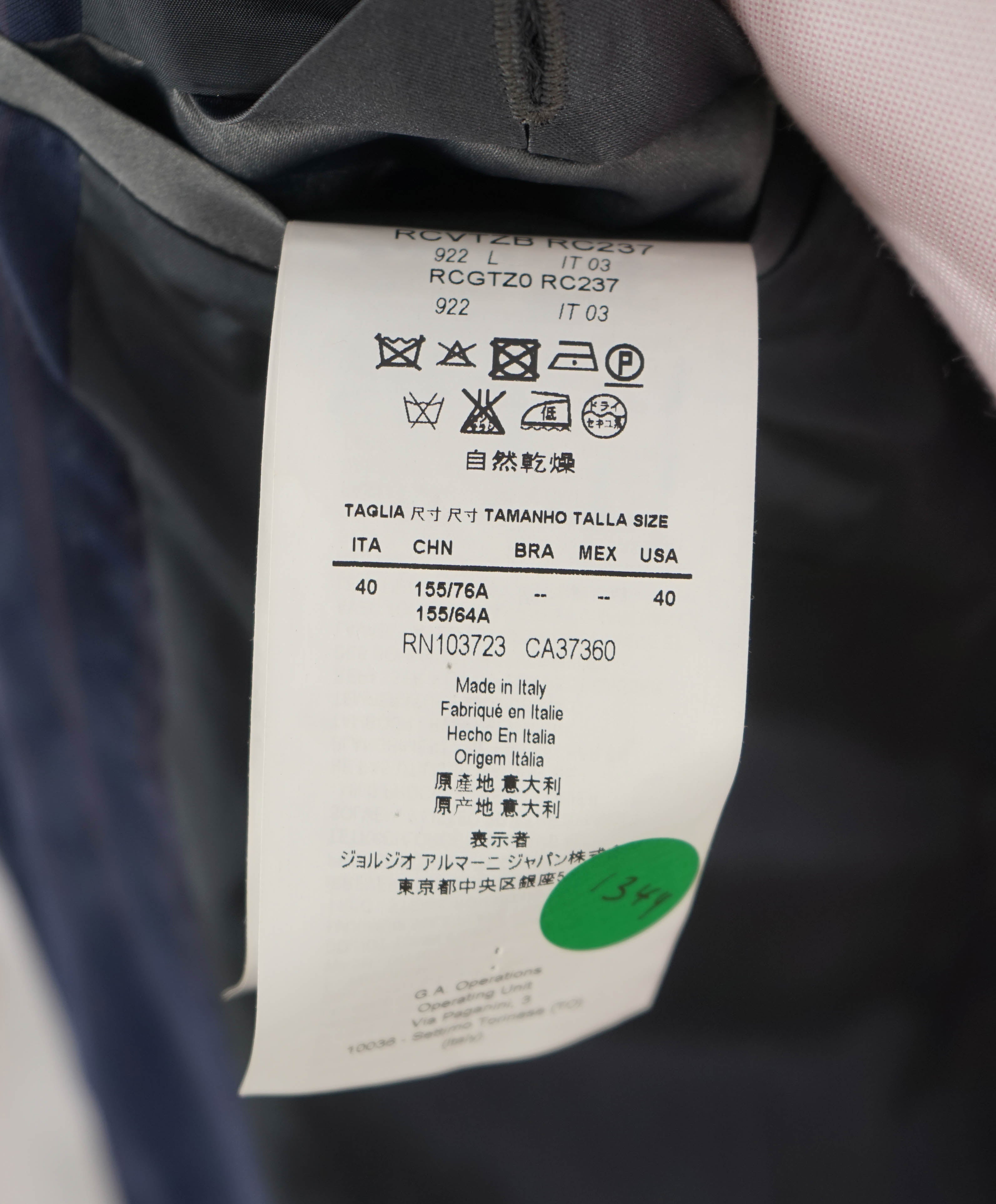 ARMANI COLLEZIONI - “S Line” SLIM Red & Blue Rope Stripe PREMIUM Suit - 40L