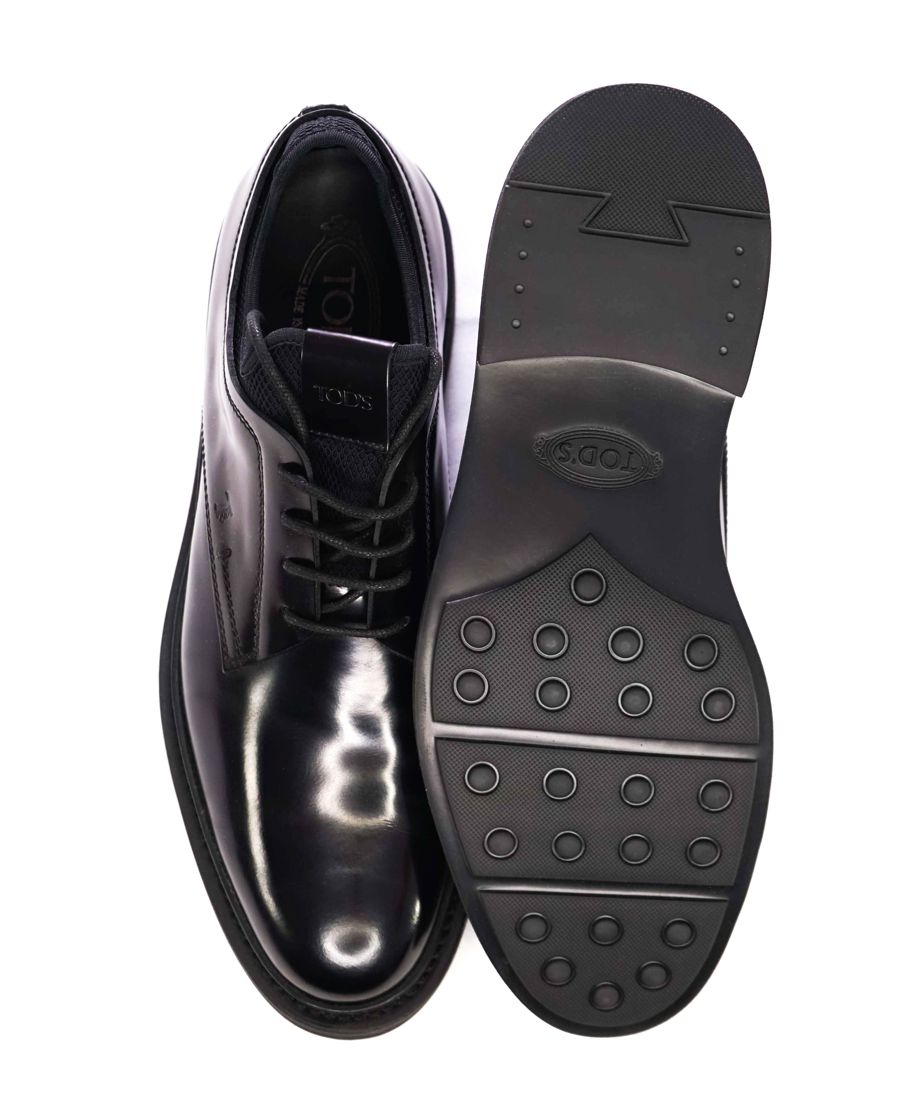 TOD’S - Black Logo Embossed LUG SOLE Vamp Penny Loafers - 9.5 US (8.5 IT)