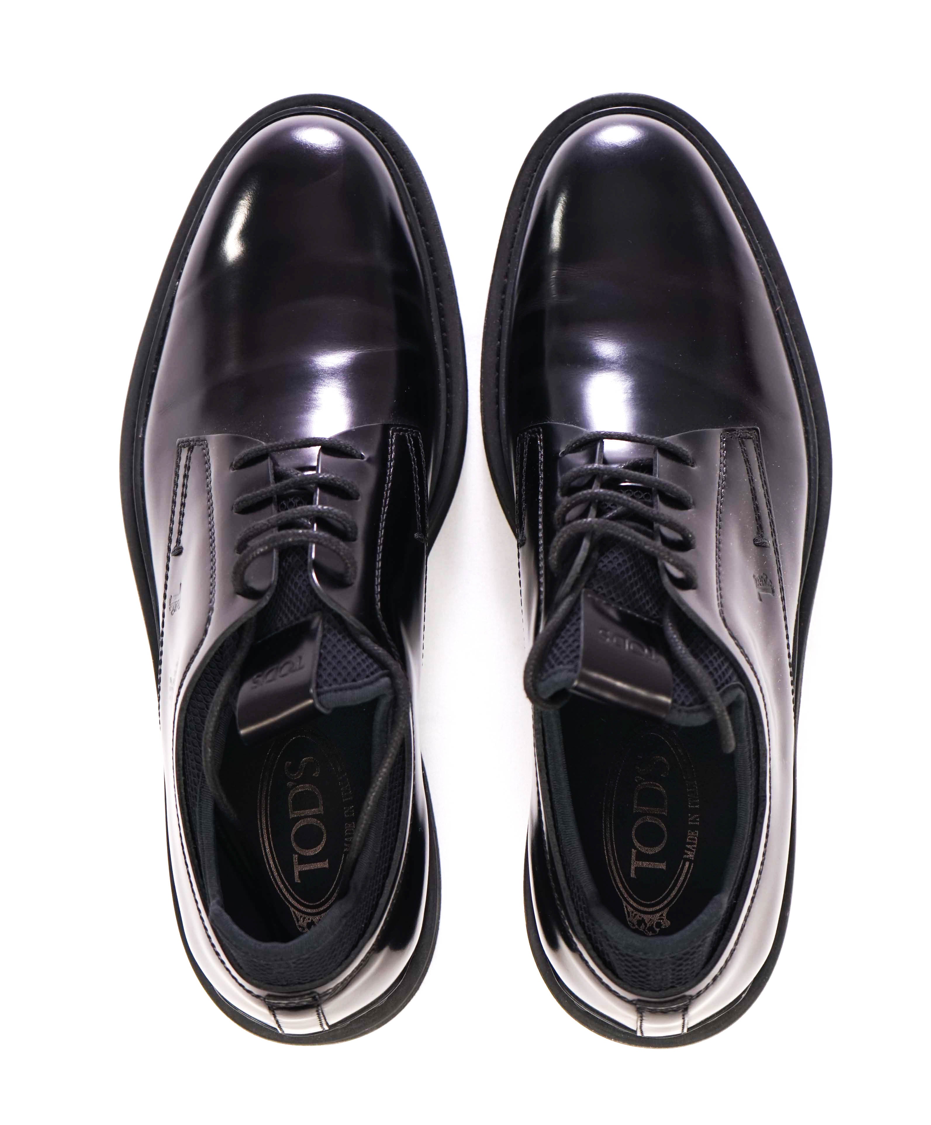 TOD’S - Black Logo Embossed LUG SOLE Vamp Penny Loafers - 9.5 US (8.5 IT)