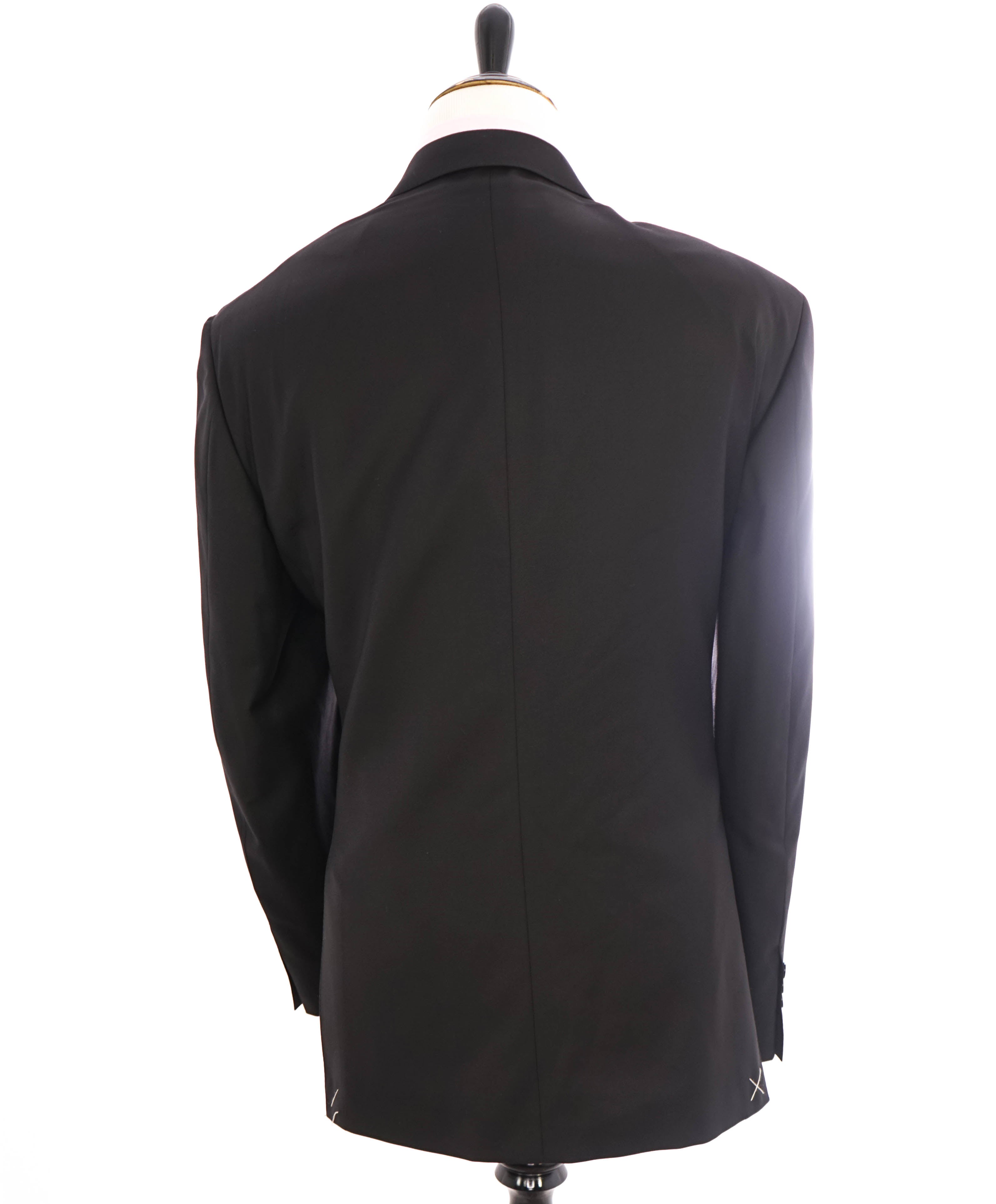 $1,795 CANALI - Black Solid Notch Lapel 2-Btn Blazer - 54R US