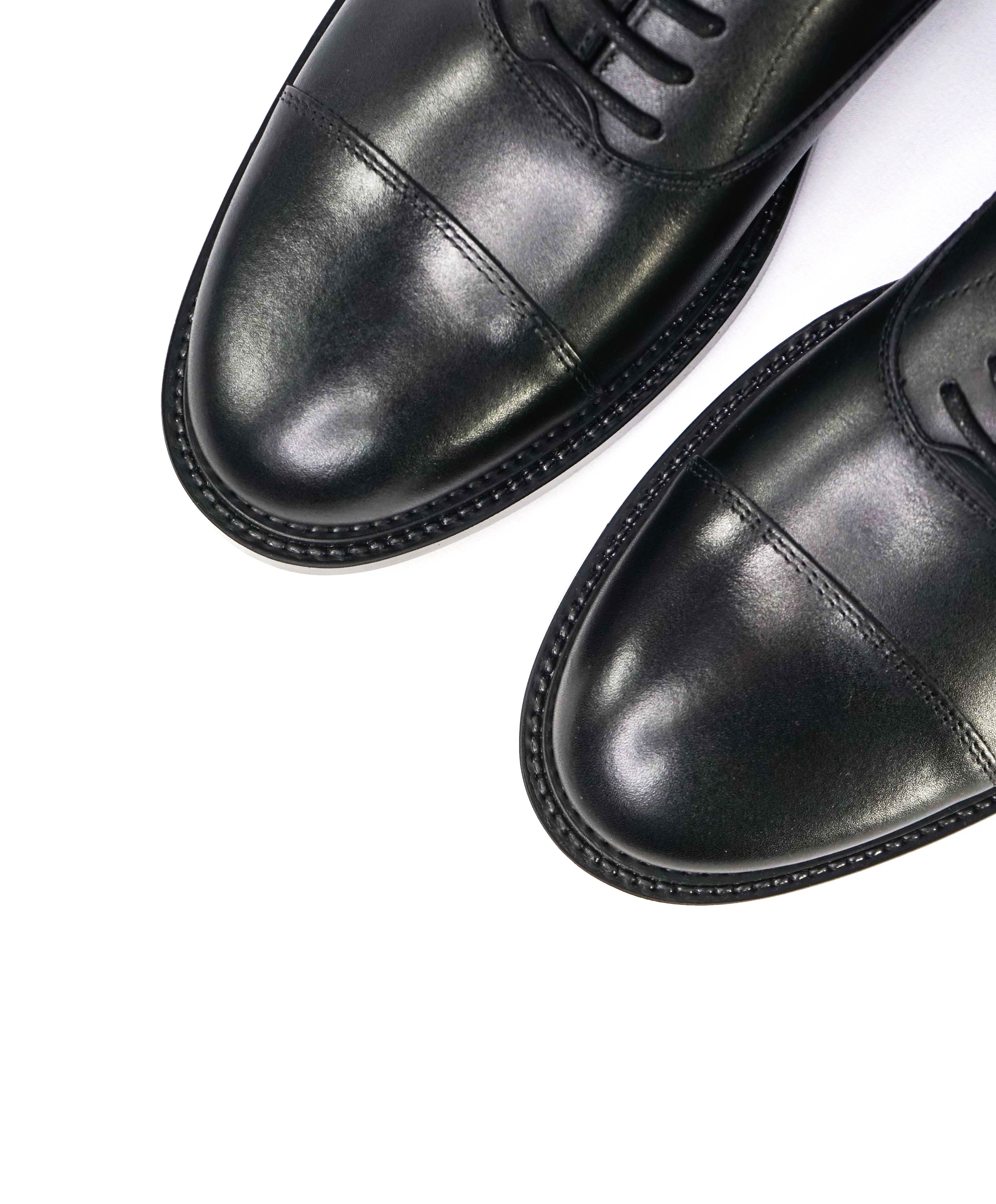 TOD’S - Solid Black Classic Cap Toe Lace-Up Oxfords - 7.5 US (6.5 IT)