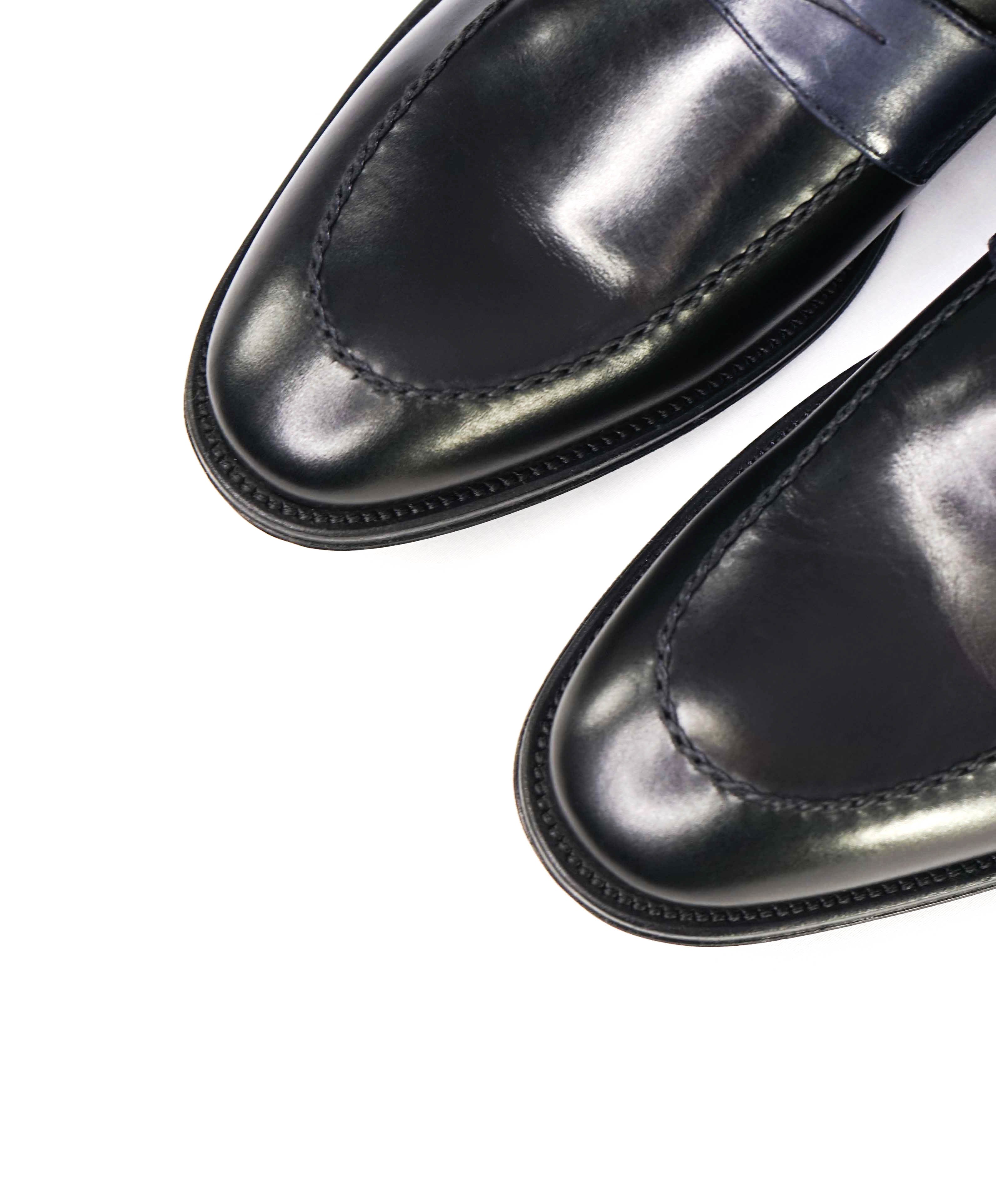 $375 BRUNO MAGLI - 2-Tone "AREZZO" Black Classic Penny Loafers - 10M