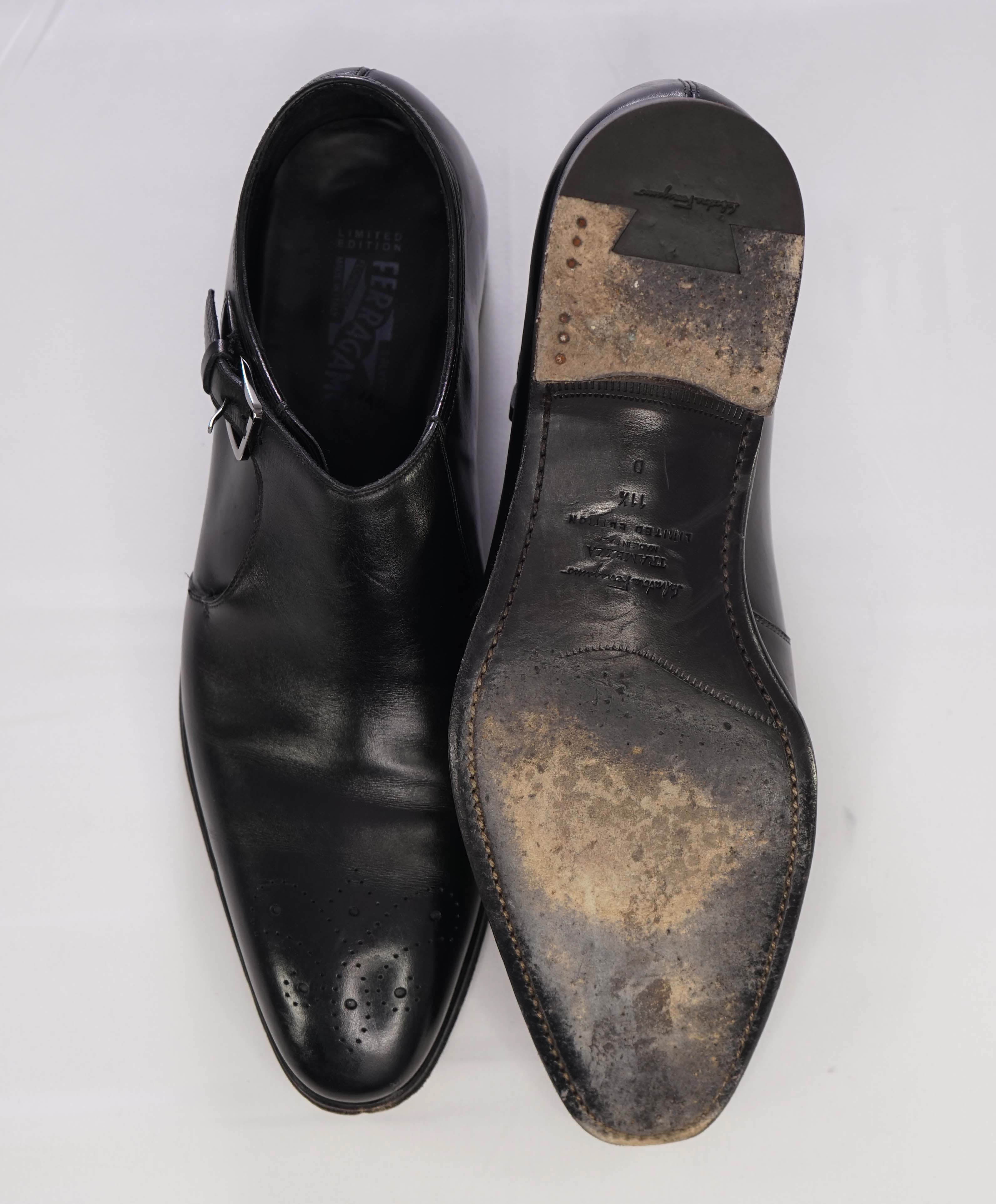 $1,595 SALVATORE FERRAGAMO - "TRAMEZZA" SPECIAL EDITION Single Monk - 11.5 D