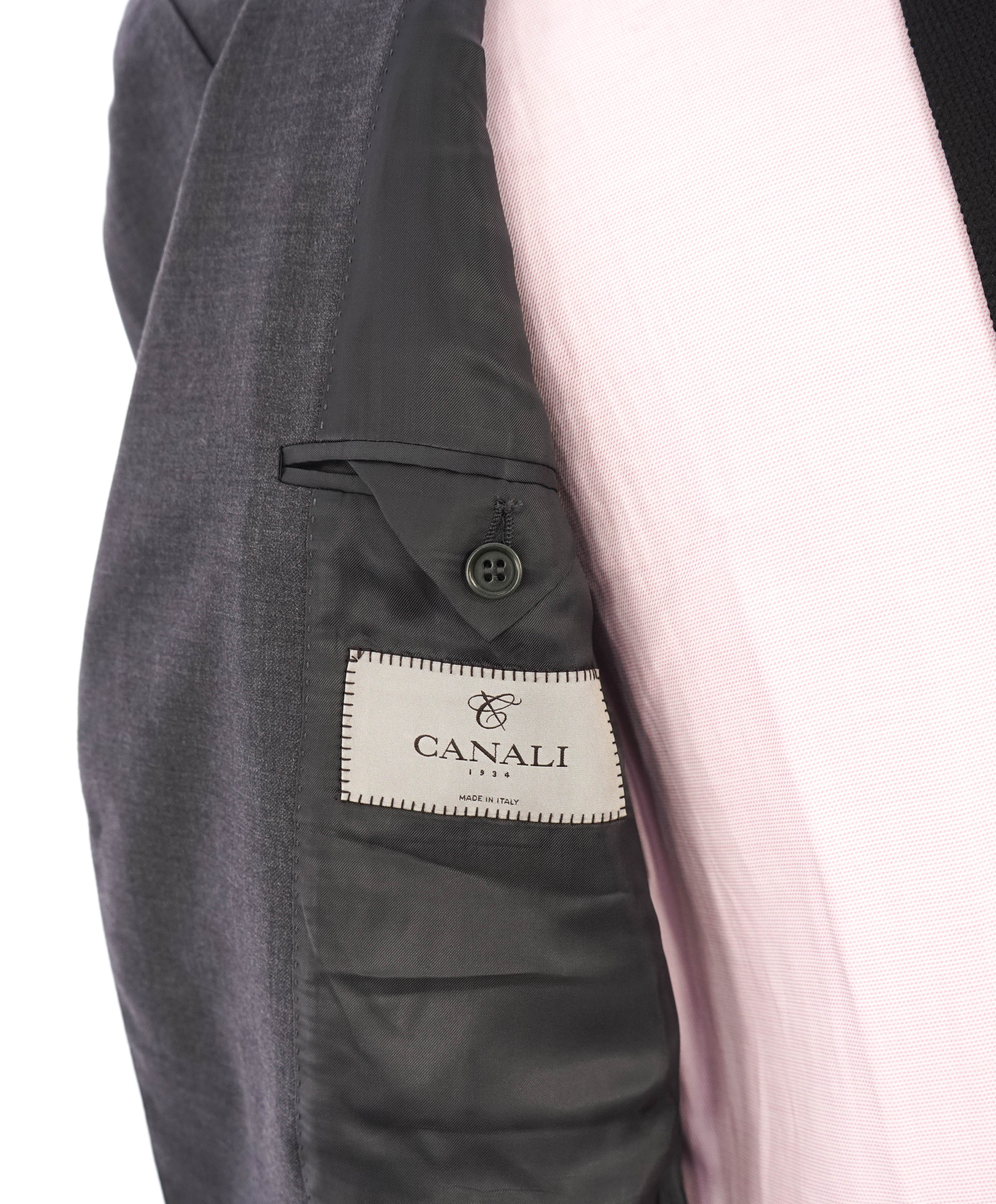$1,895 CANALI - Solid Gray *Closet Staple* 2-Btn Notch Wool Blazer - 42R