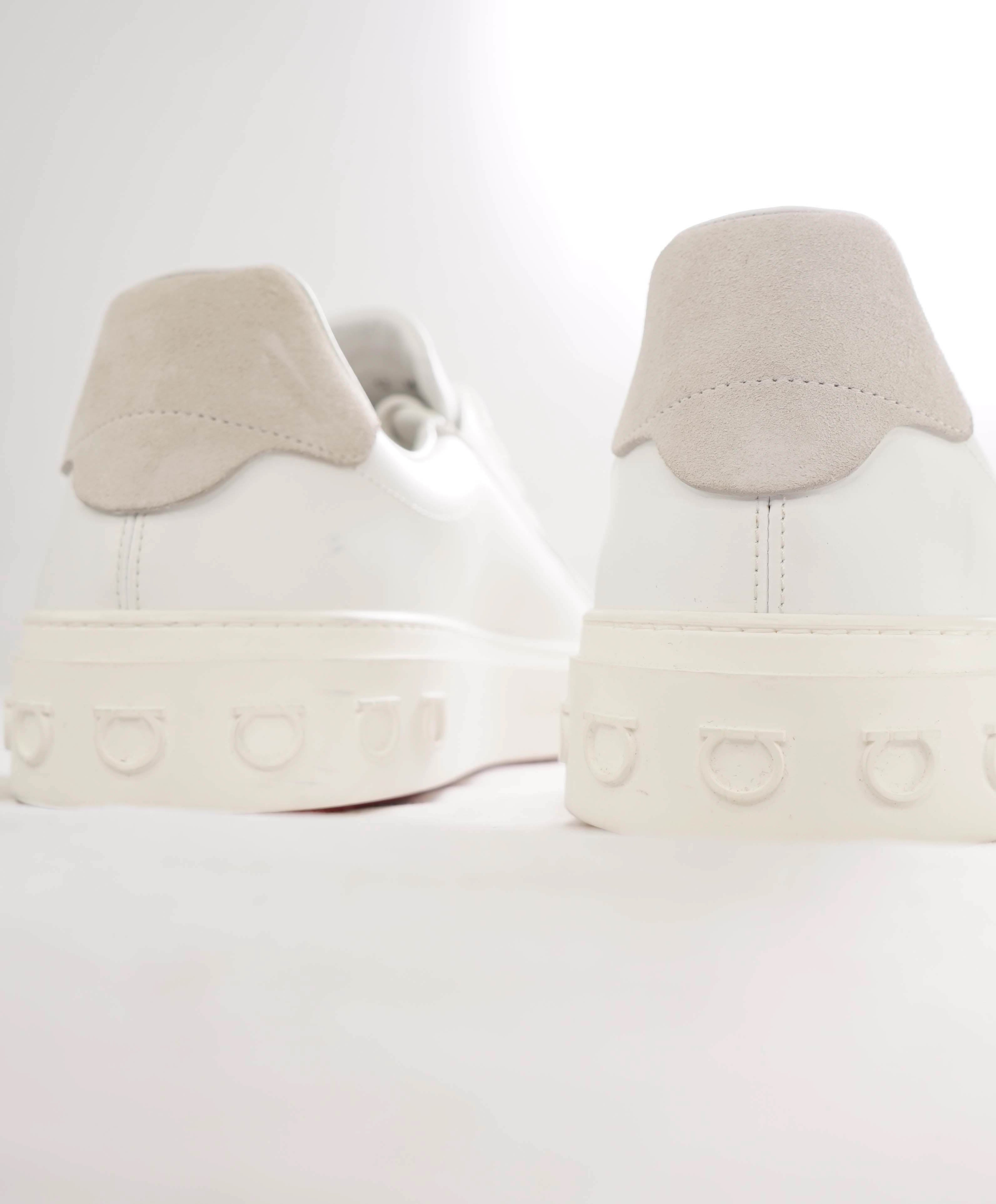 $795 SALVATORE FERRAGAMO - *BORG 5* White Gancini Sneaker - 12 M US