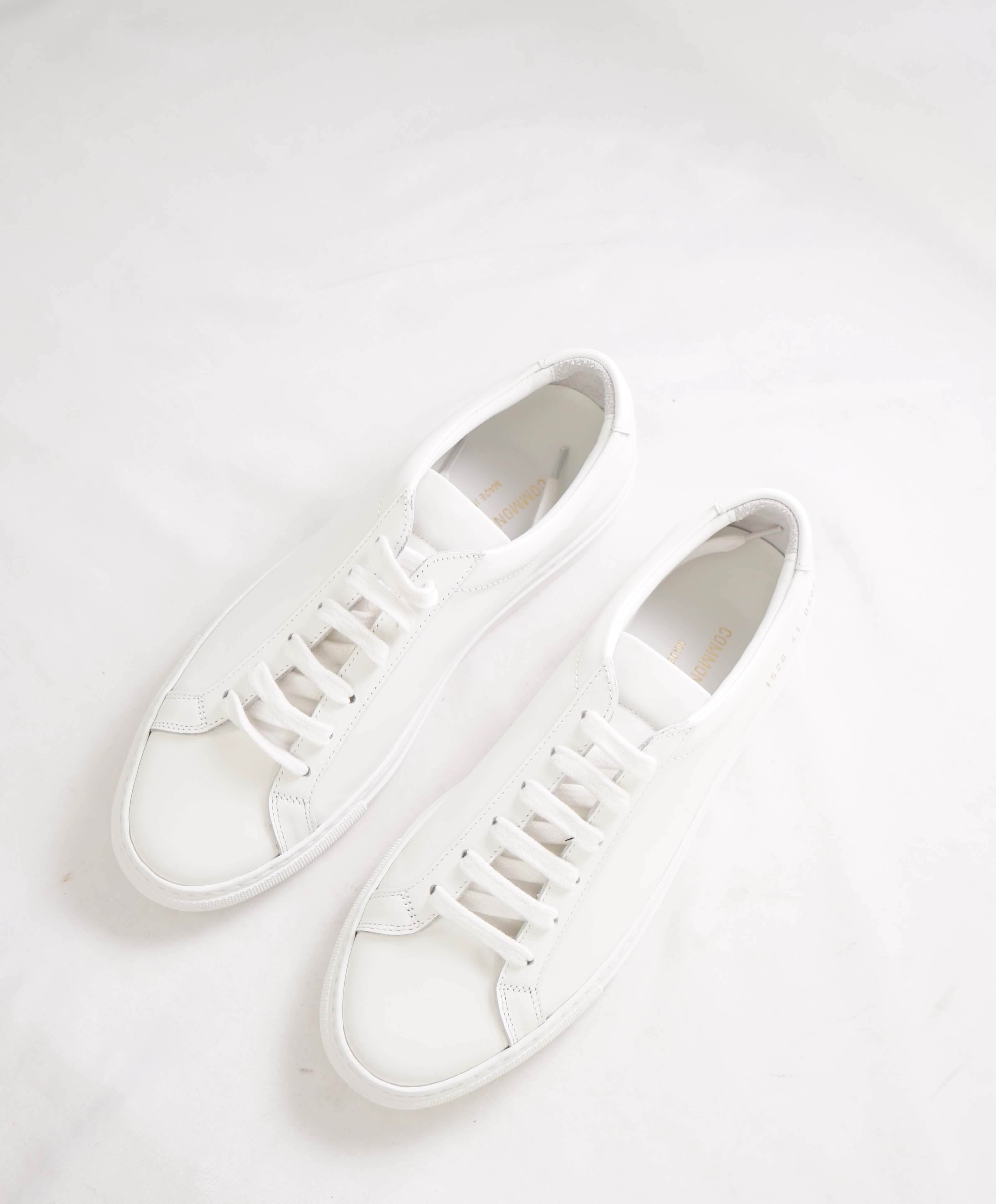 $440 COMMON PROJECTS - "Achilles" White Leather Sneakers - 8 US (41EU)