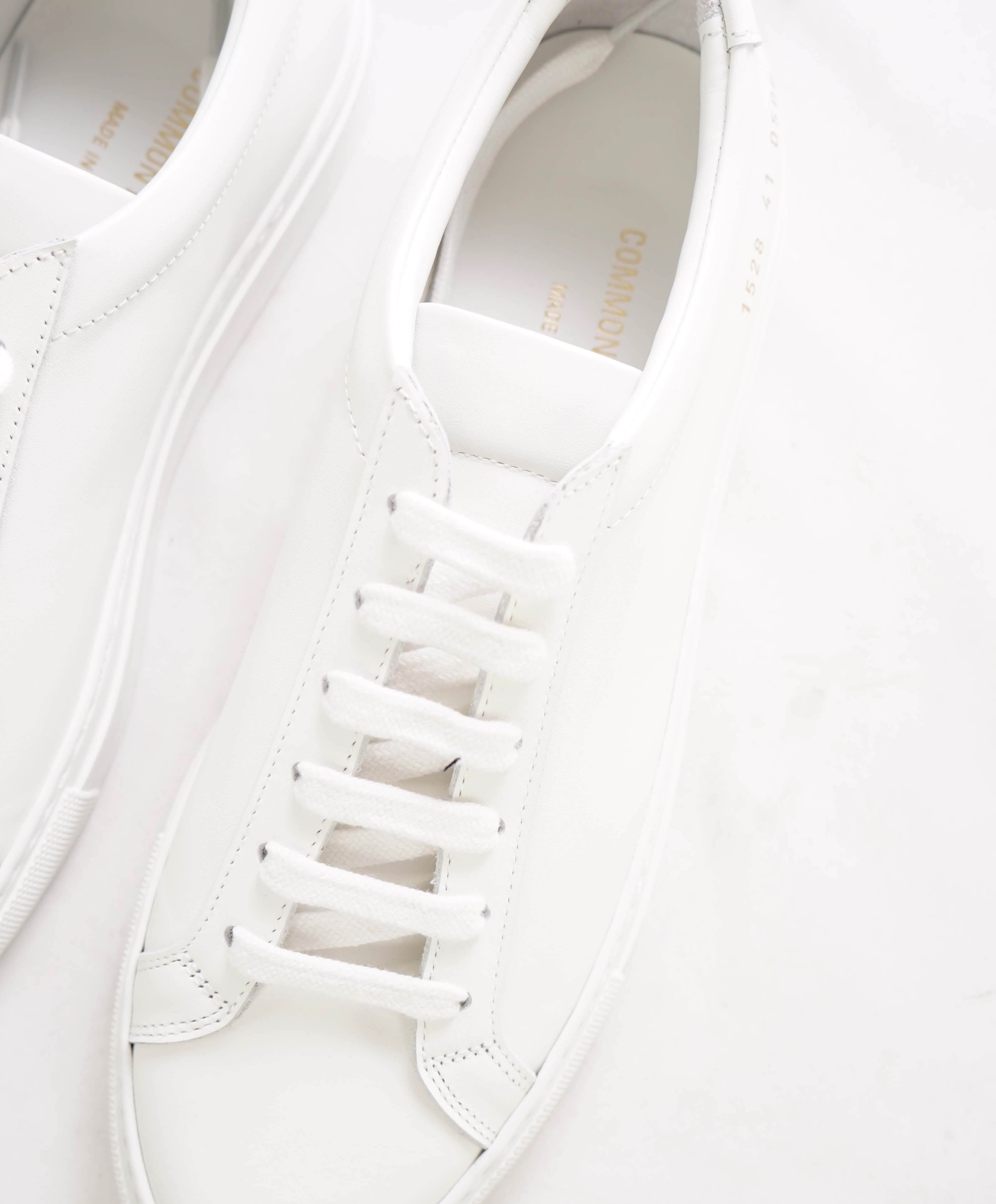 $440 COMMON PROJECTS - "Achilles" White Leather Sneakers - 8 US (41EU)