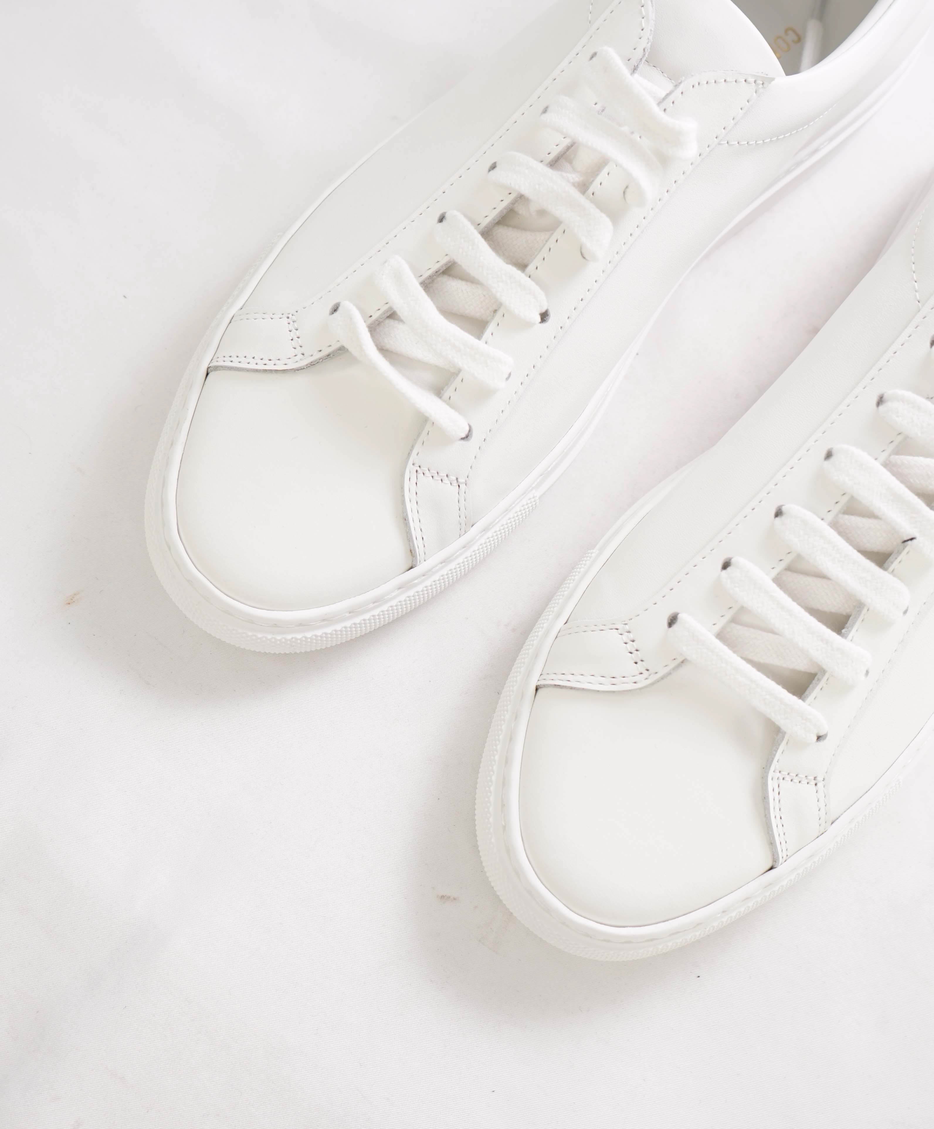 $440 COMMON PROJECTS - "Achilles" White Leather Sneakers - 8 US (41EU)