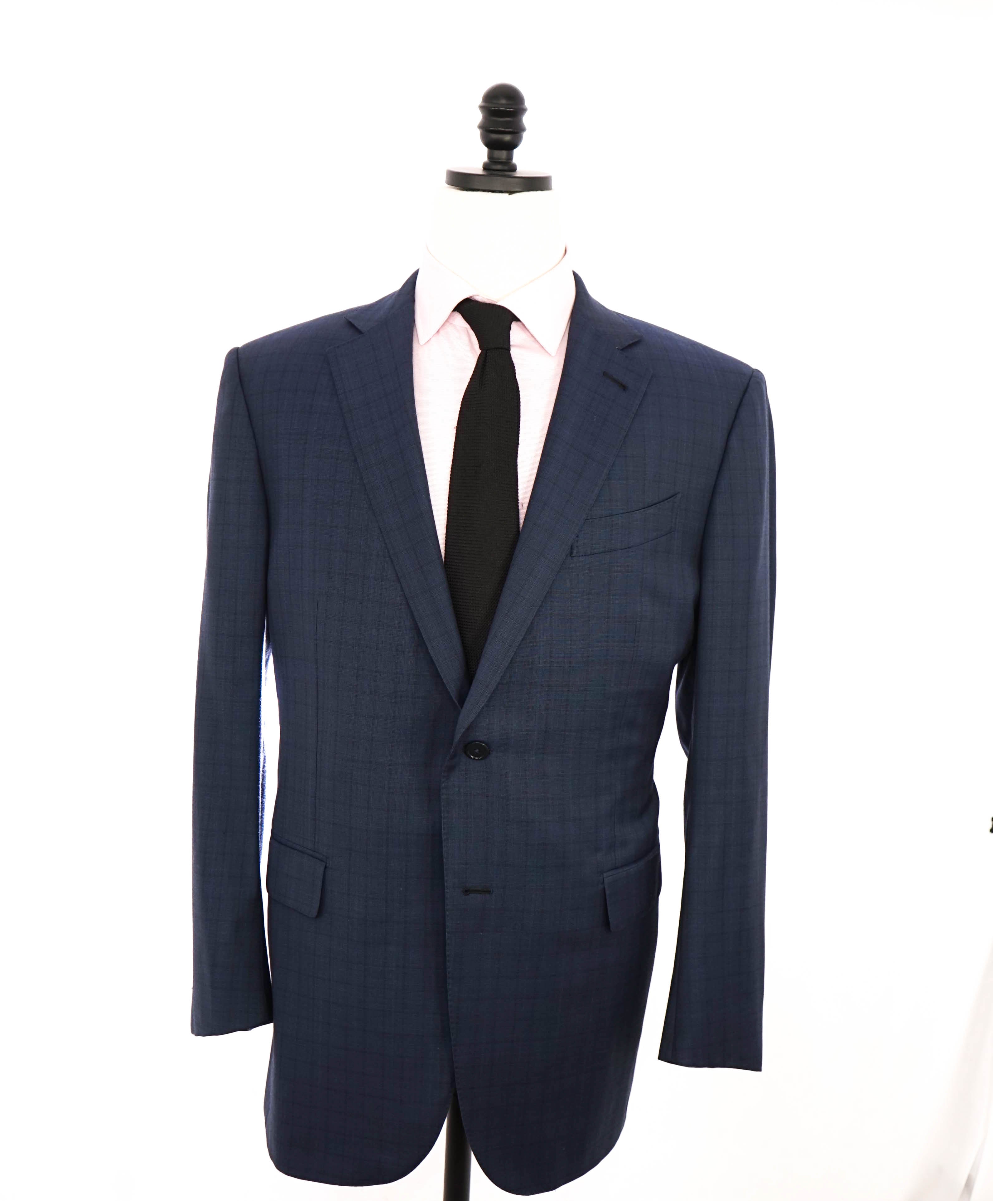 $3,690 ERMENEGILDO ZEGNA -"MULTISEASON" Mid Blue Check Suit - 46R