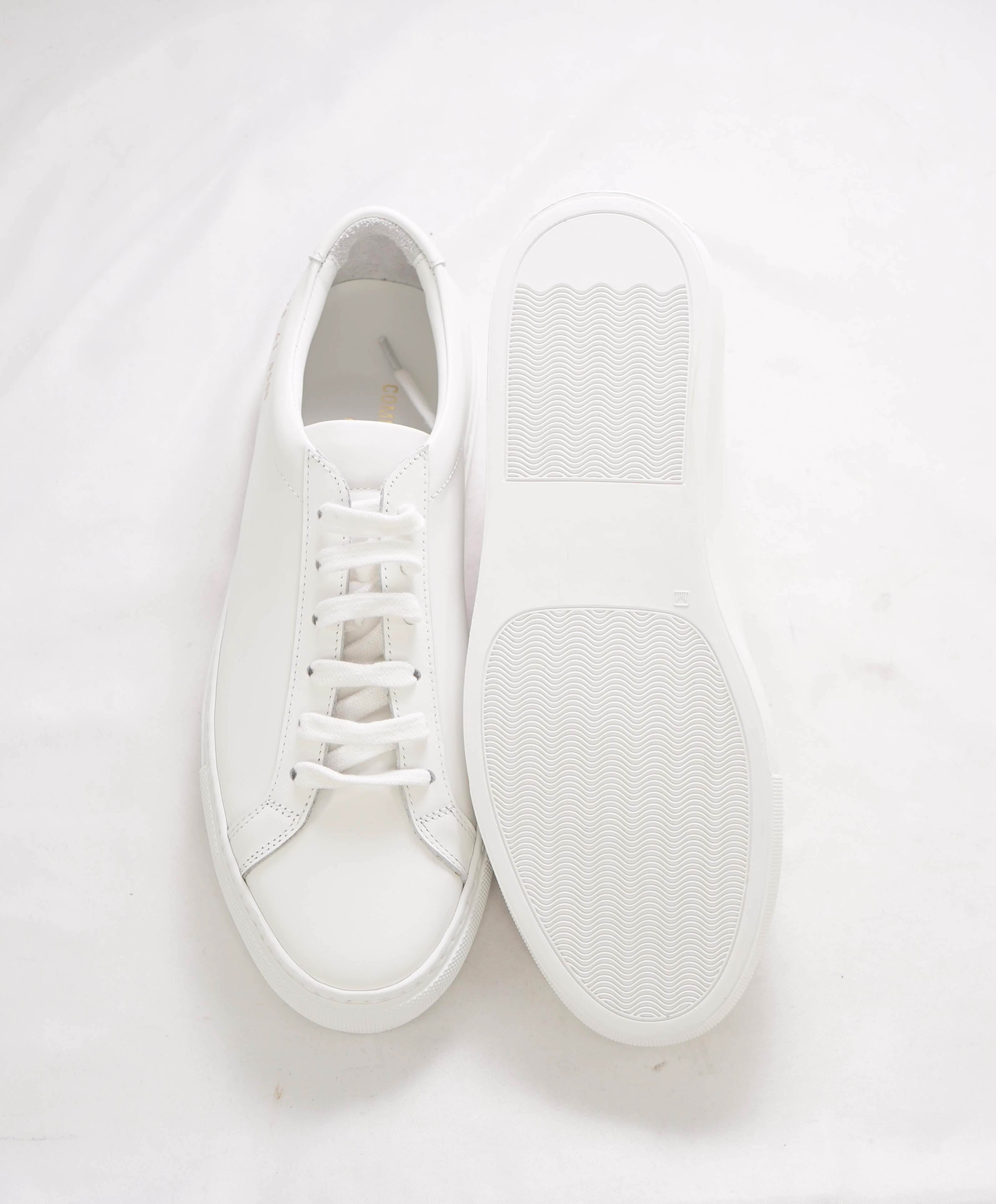 $440 COMMON PROJECTS - "Achilles" White Leather Sneakers - 8 US (41EU)