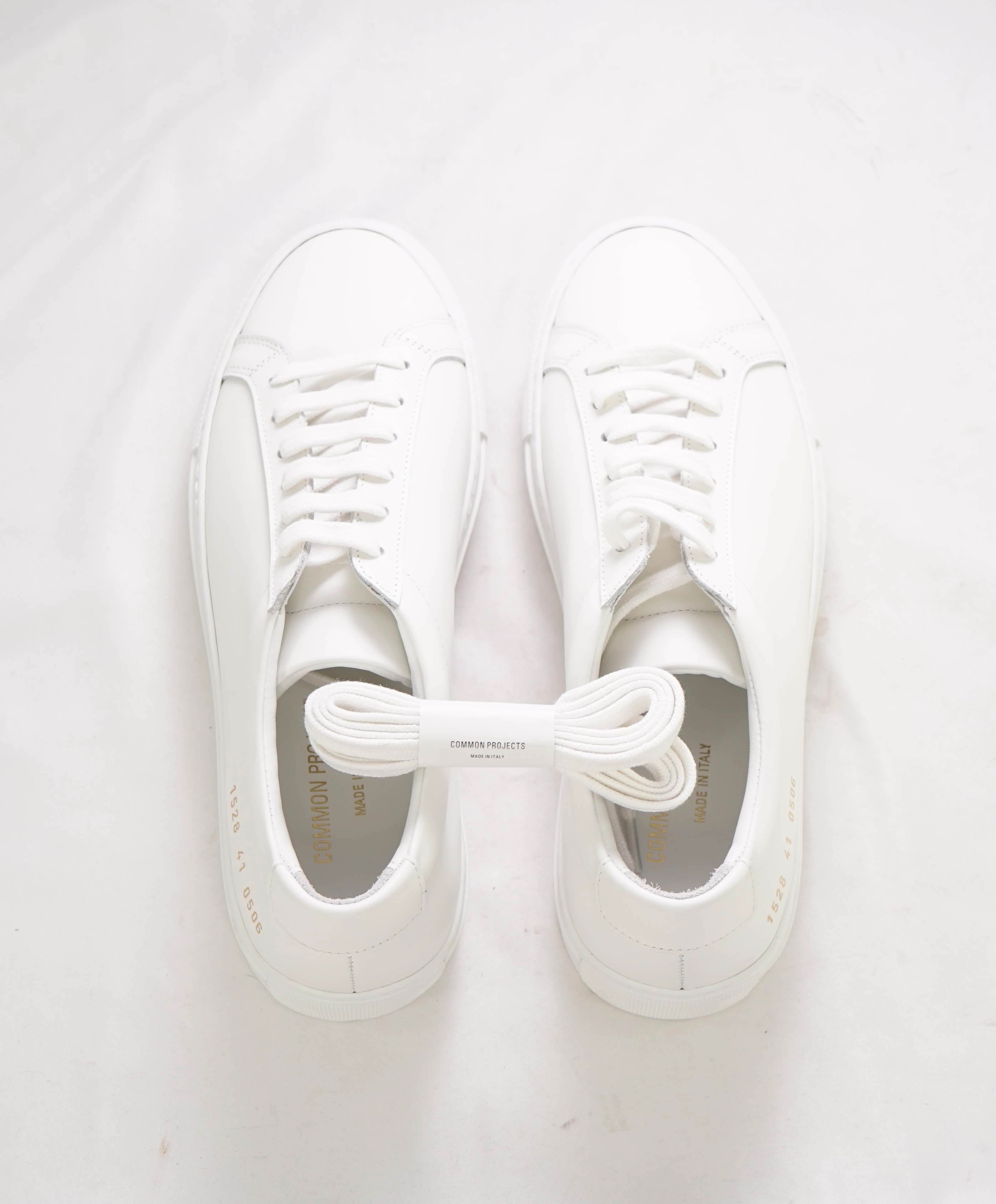 $440 COMMON PROJECTS - "Achilles" White Leather Sneakers - 8 US (41EU)