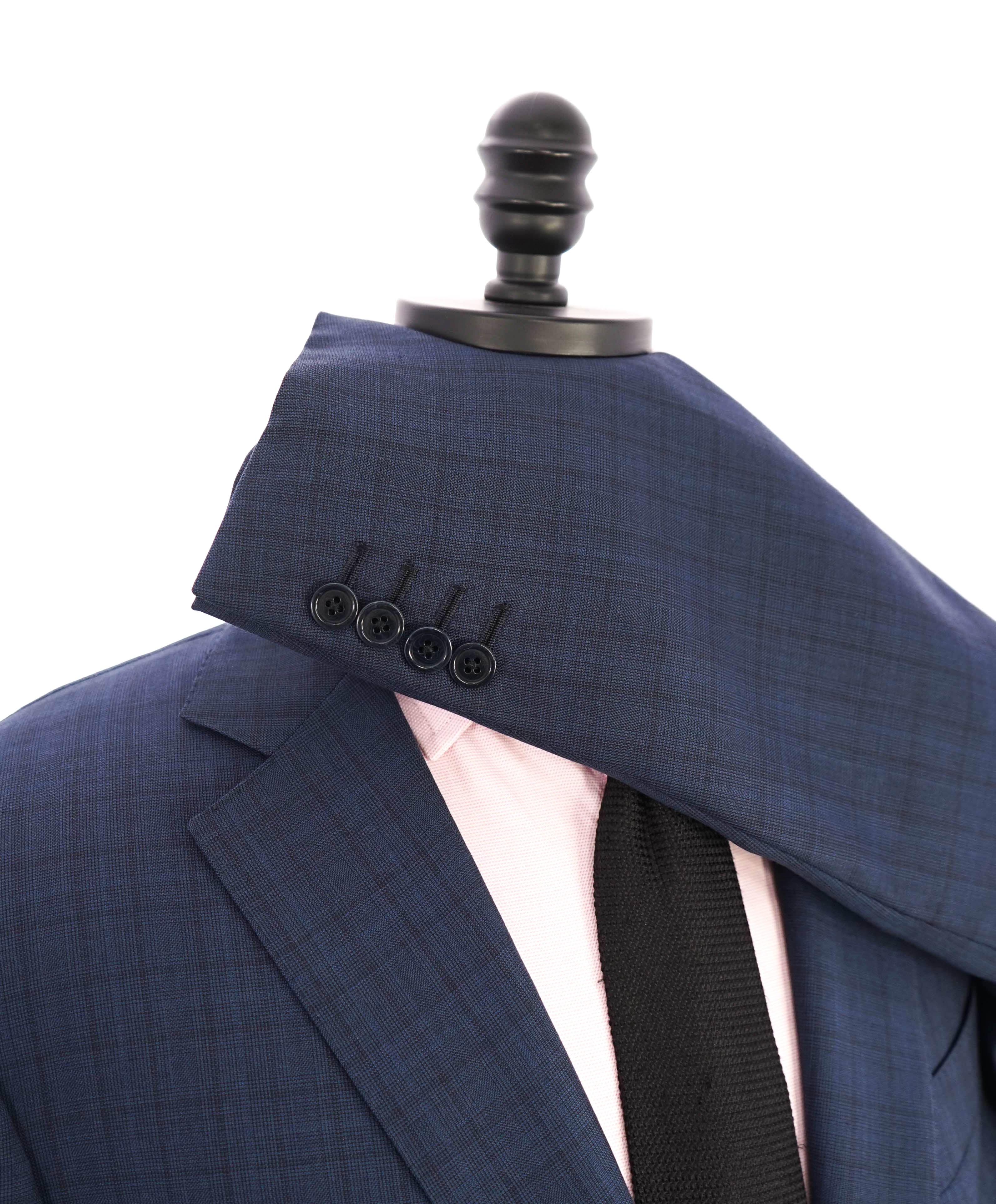 $3,690 ERMENEGILDO ZEGNA -"MULTISEASON" Mid Blue Check Suit - 46R