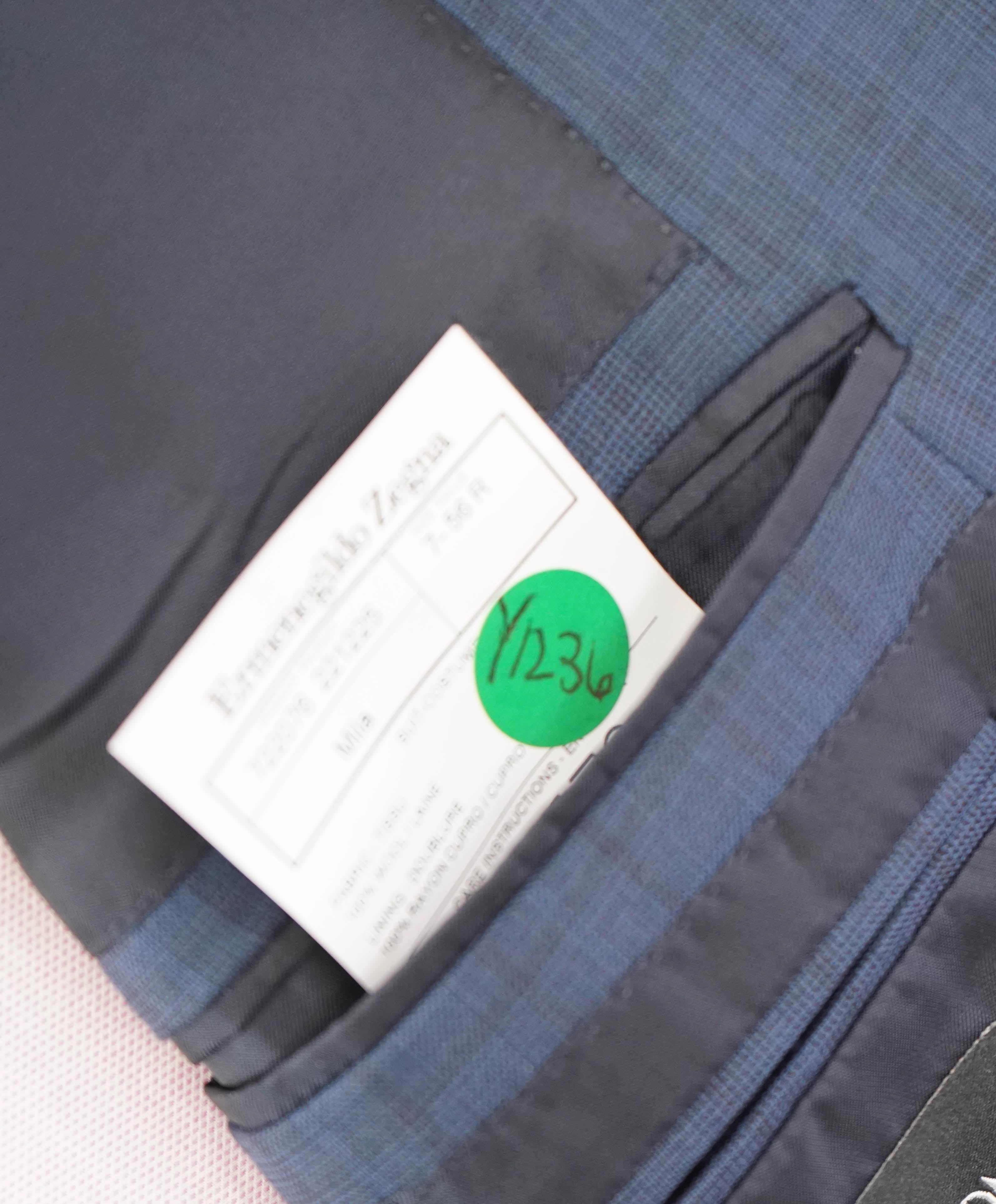 $3,690 ERMENEGILDO ZEGNA -"MULTISEASON" Mid Blue Check Suit - 46R