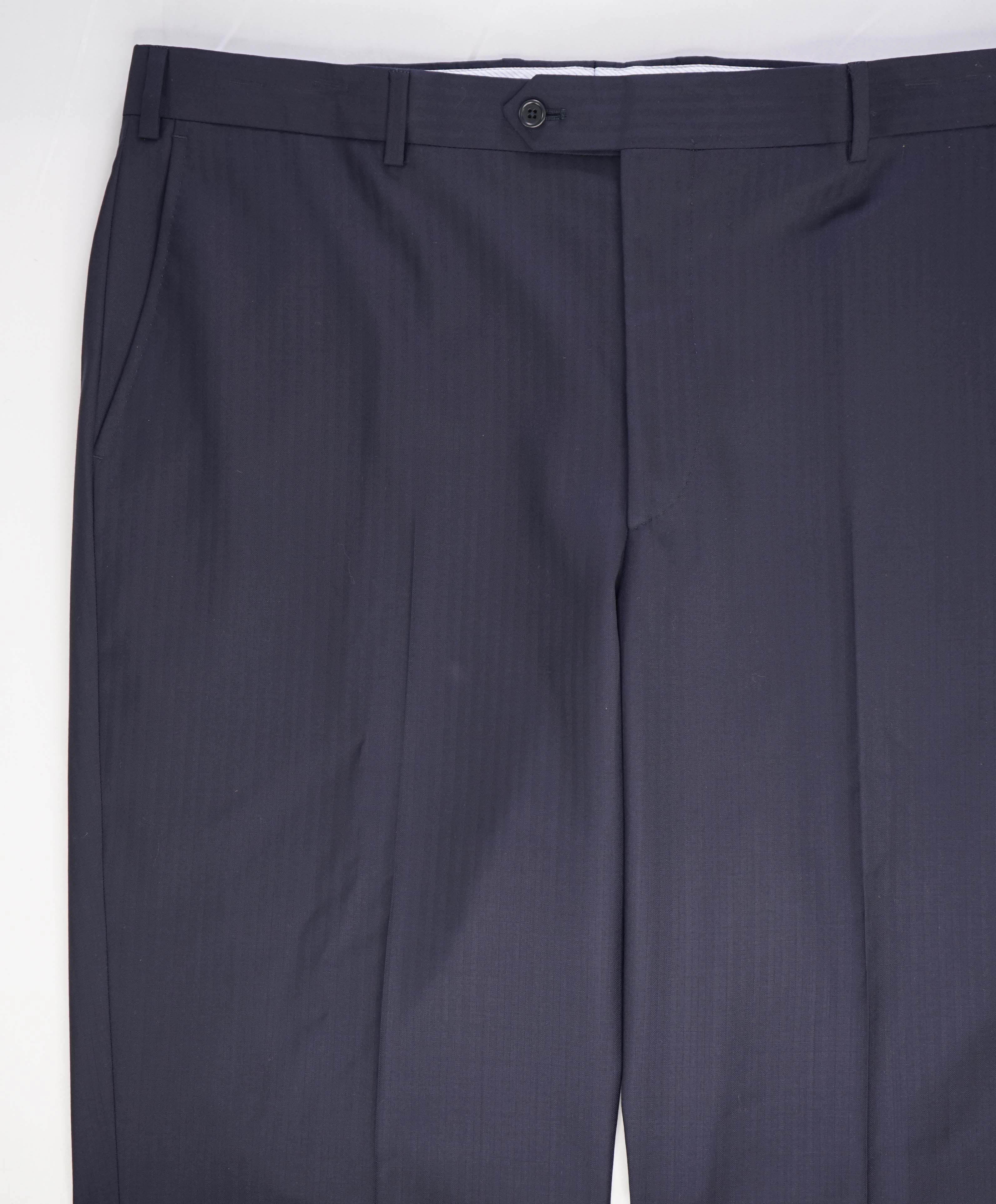$425 SAKS FIFTH AVE - Navy Wool *CLASSIC* MADE ITALY Flat Front Dress Pants - 40W