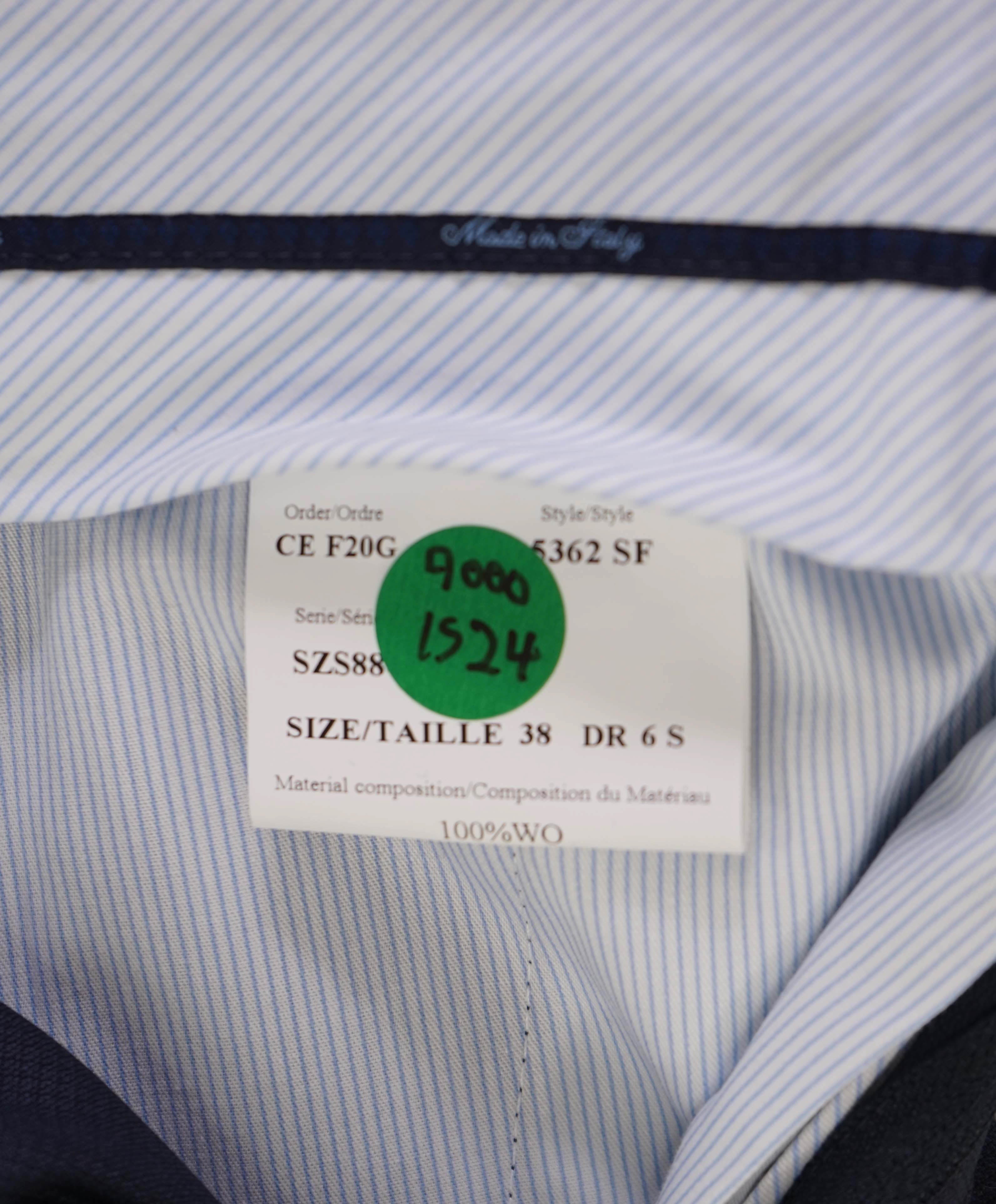 $425 SAKS FIFTH AVE - Navy Textured *Modern* MADE ITALY Flat Front Dress Pants - 32W