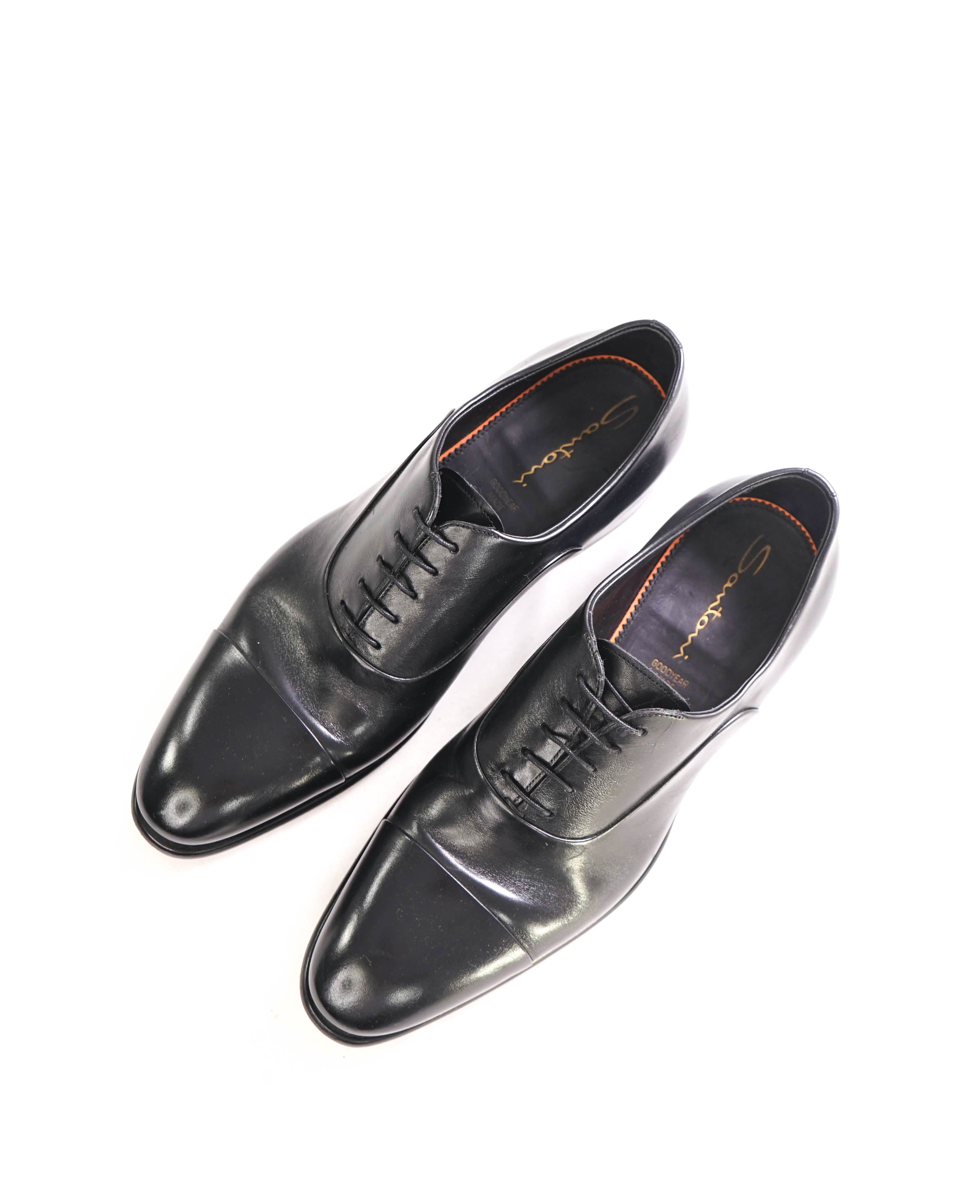 $1,595 SANTONI - "GOODYEAR WELT” Cap-toe Oxfords - 11 US (10 IT)