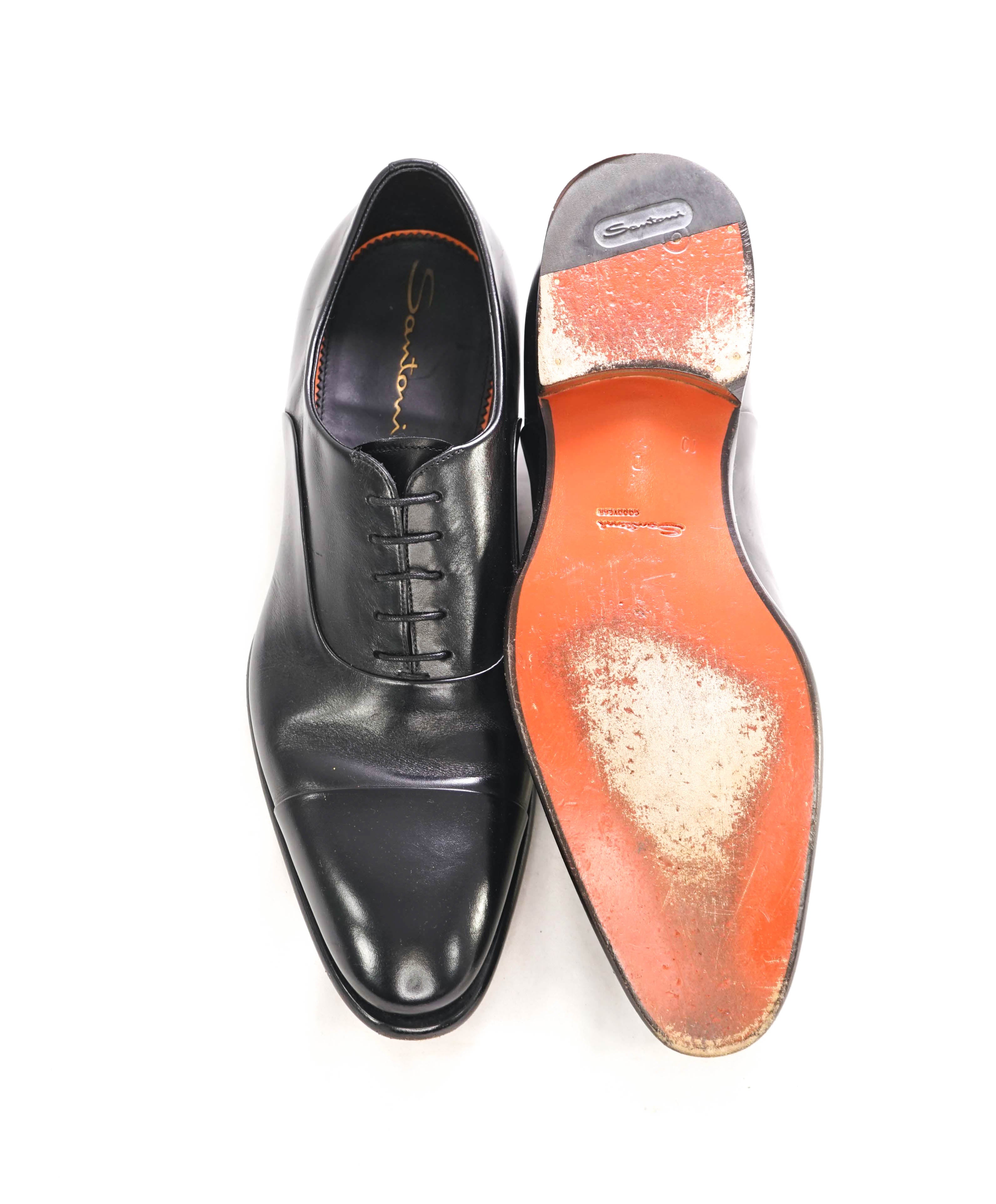 $1,595 SANTONI - "GOODYEAR WELT” Cap-toe Oxfords - 11 US (10 IT)
