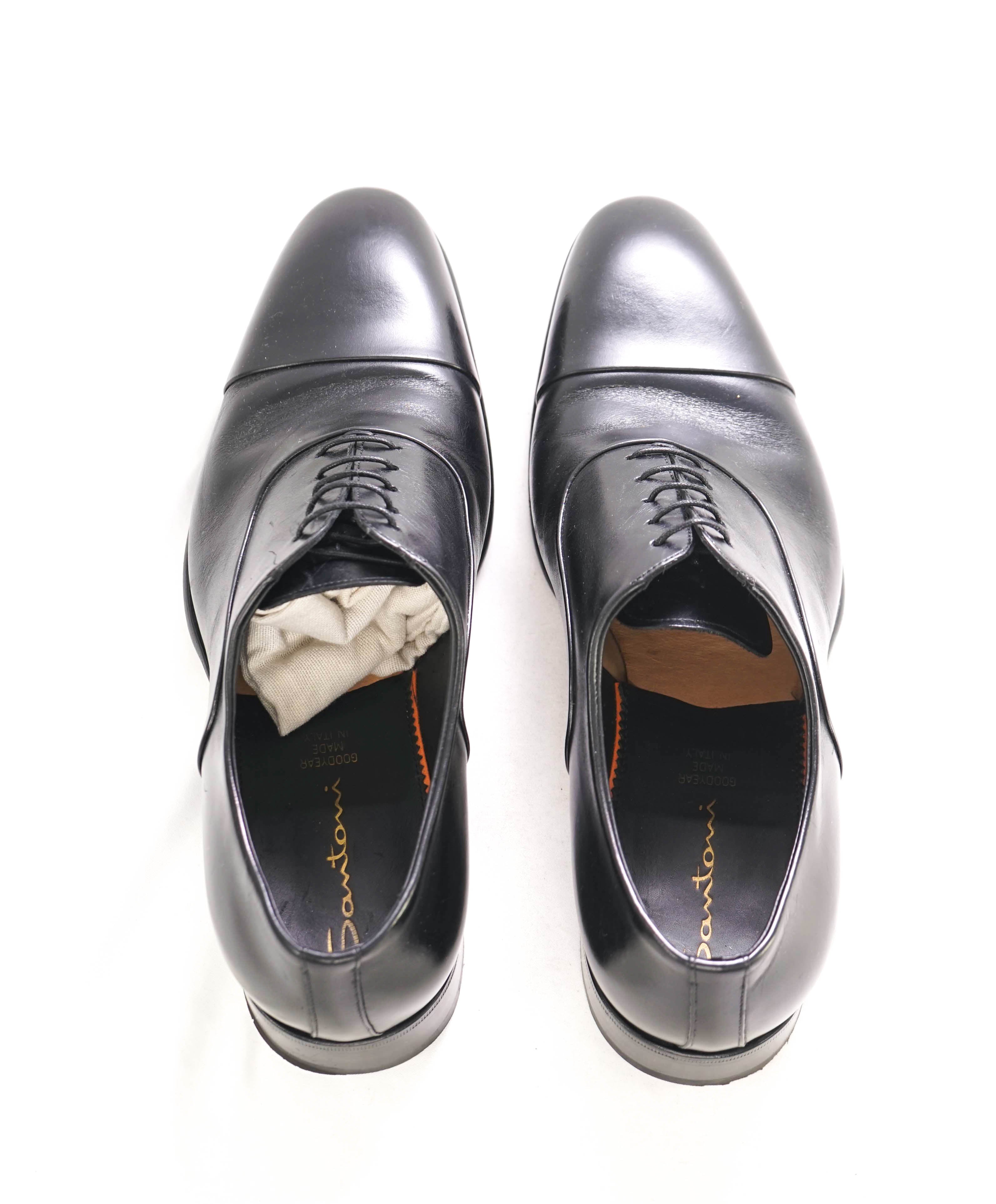 $1,595 SANTONI - "GOODYEAR WELT” Cap-toe Oxfords - 11 US (10 IT)