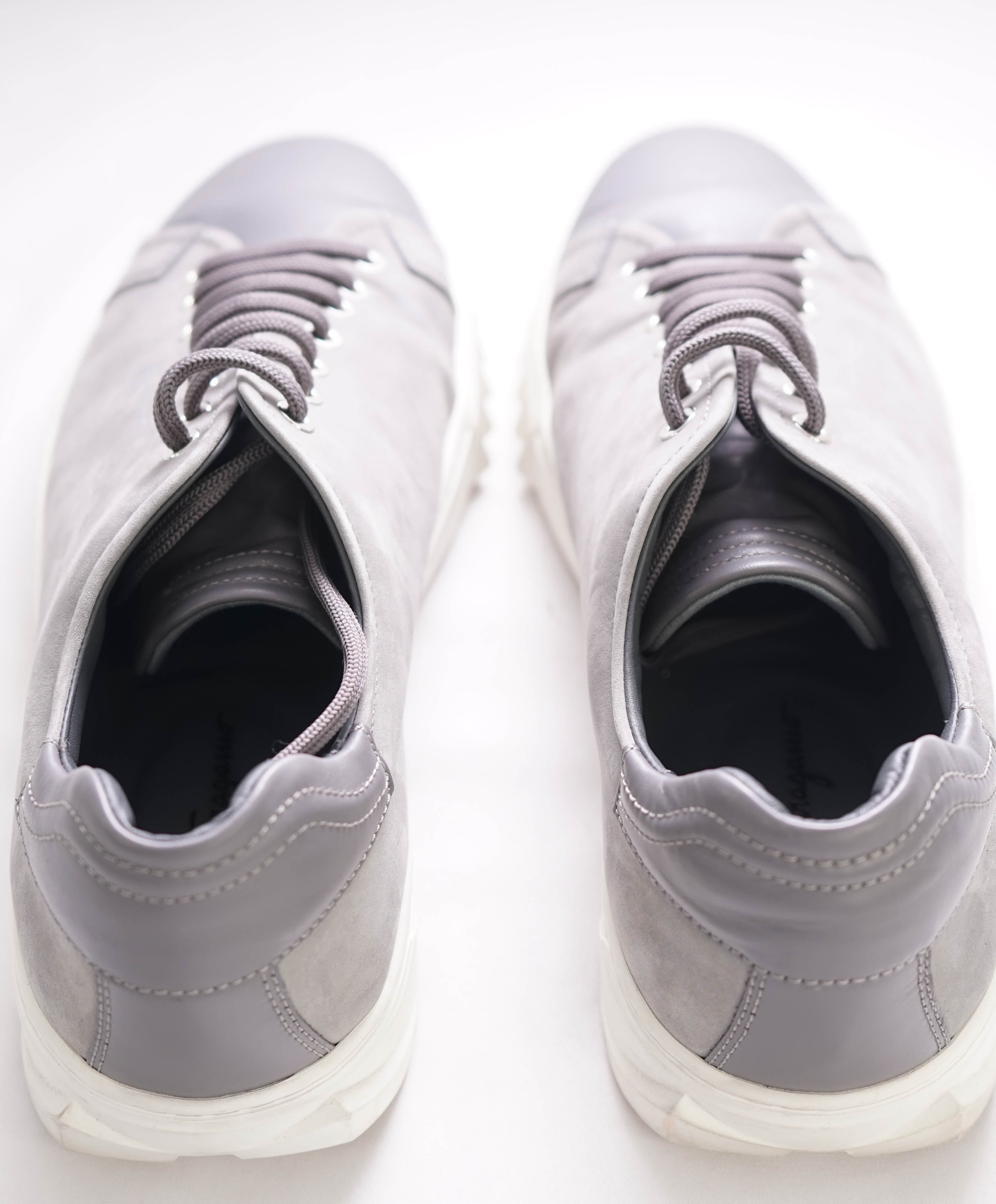 $750 SALVATORE FERRAGAMO - *Rhinoceros* Gray Gancini Sneaker - 8.5 US