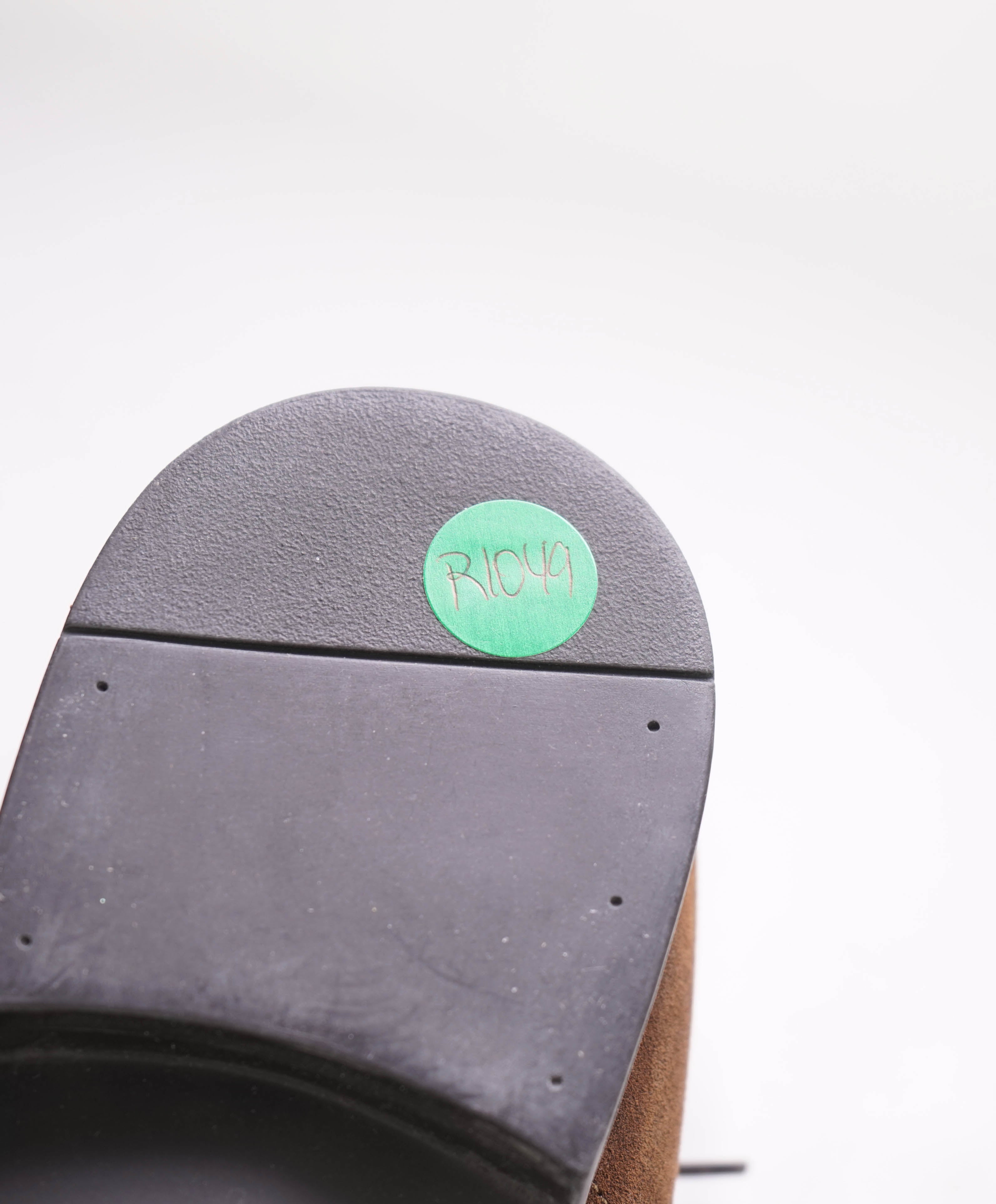 $720 SANTONI - Made In Italy Brown Suede Derby Round Toe Oxfords - 10 Stamped