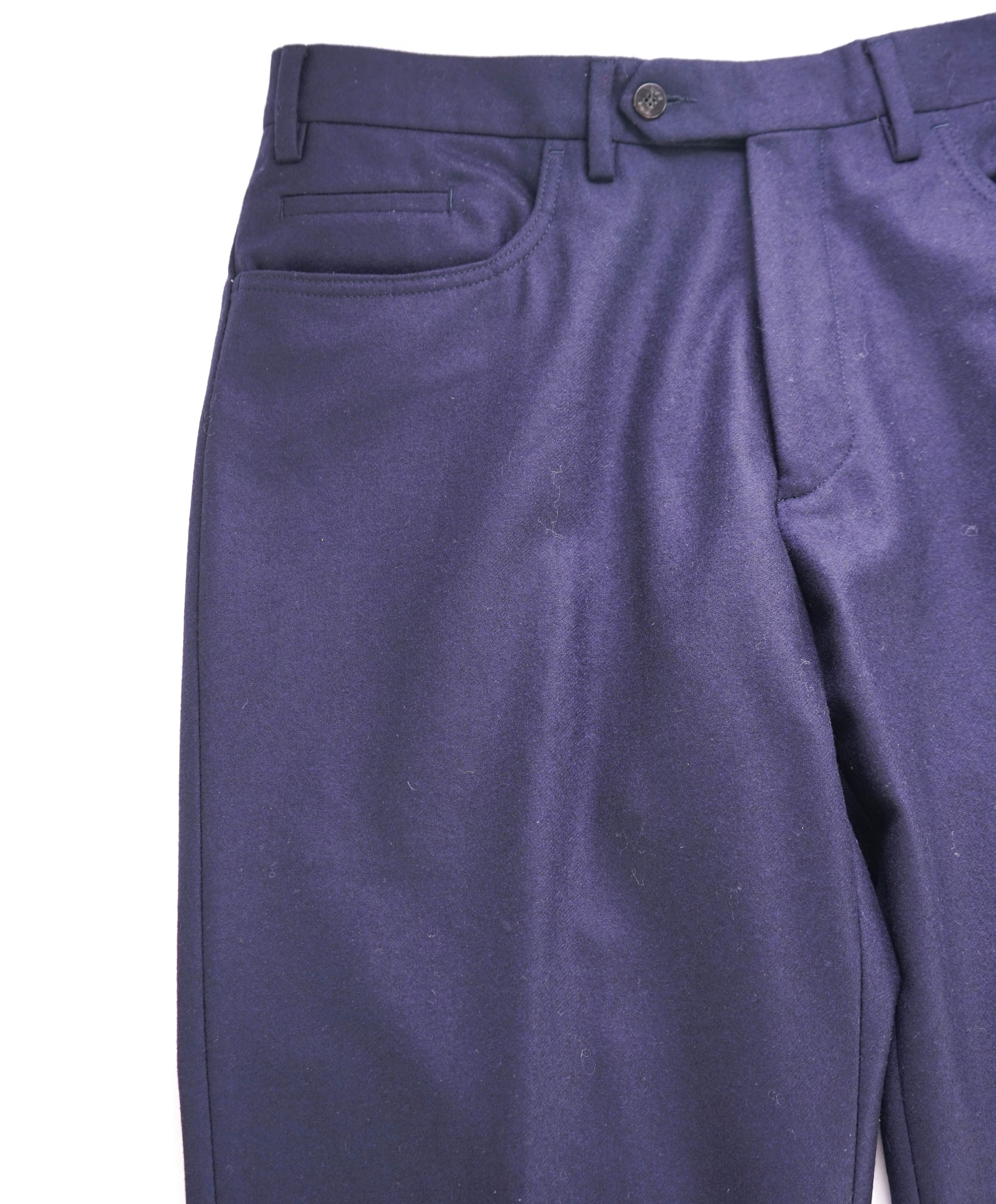 $795 ISAIA - Pure Wool Blue 5-Pocket Flat Front Dress Pants - 34W (50EU)