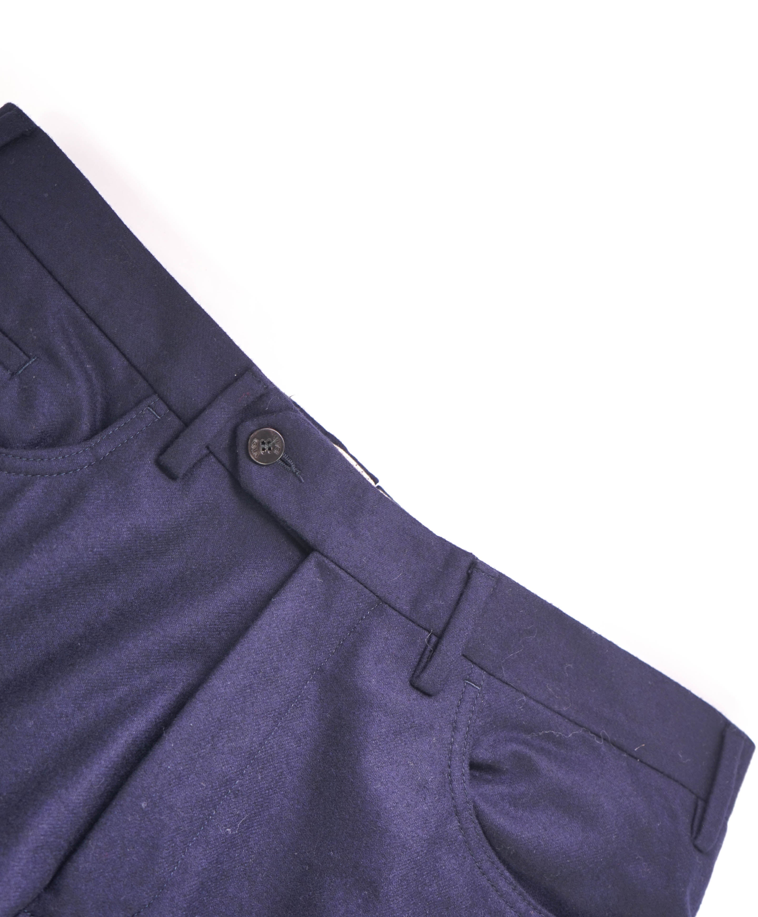 $795 ISAIA - Pure Wool Blue 5-Pocket Flat Front Dress Pants - 34W (50EU)