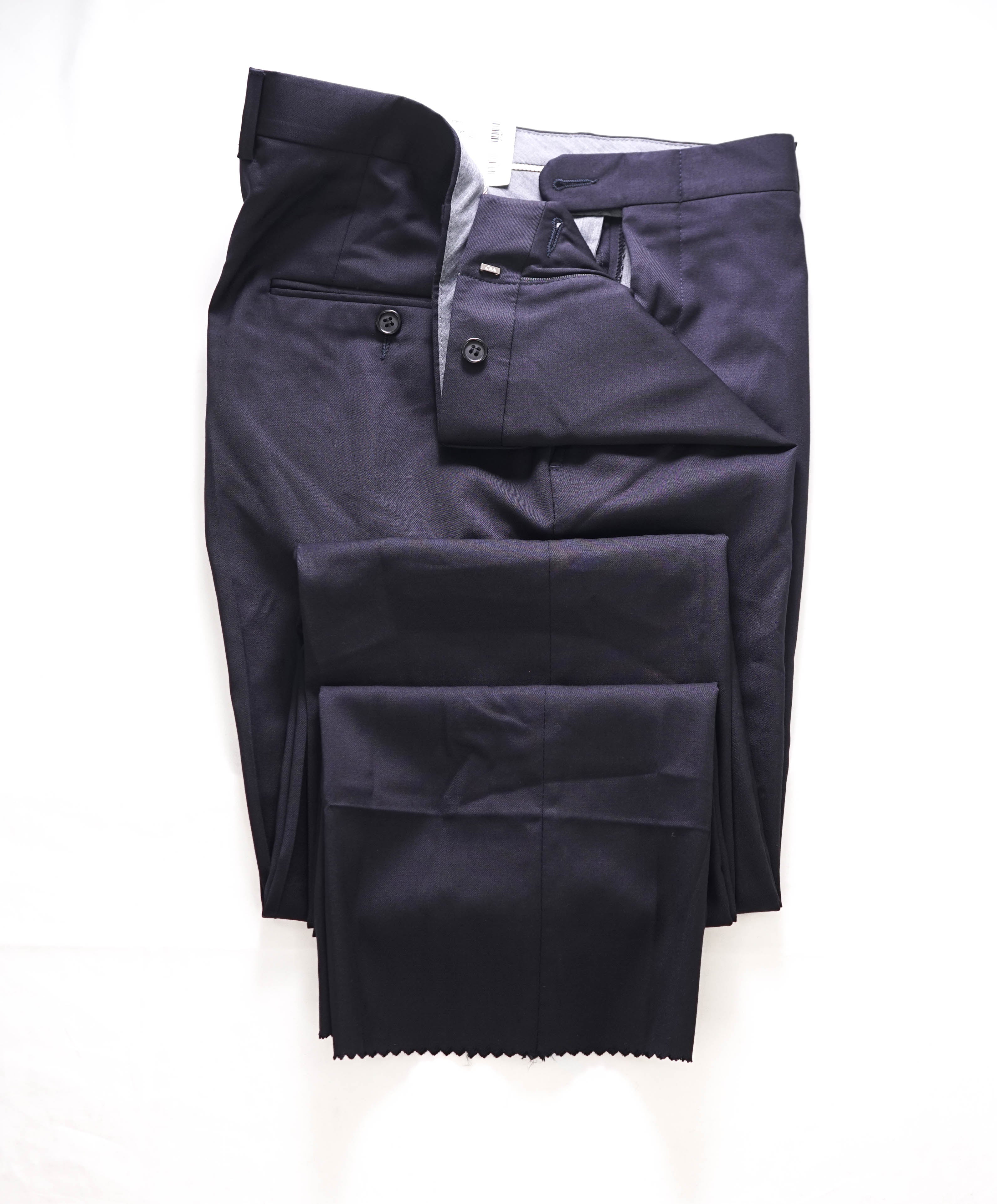 HICKEY FREEMAN - Navy *CLOSET STAPLE* Wool Flat Front Dress Pants - 34W