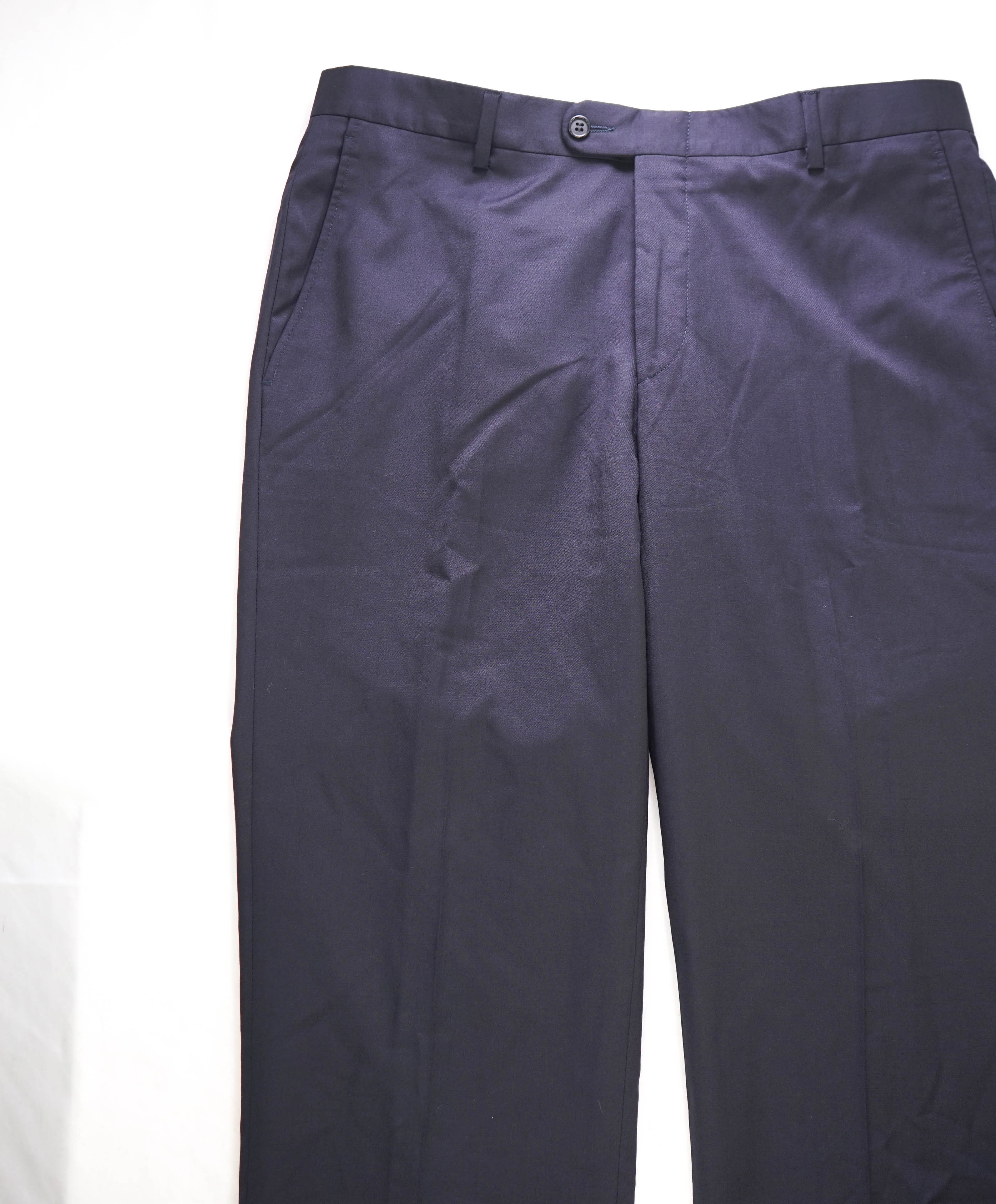 HICKEY FREEMAN - Navy *CLOSET STAPLE* Wool Flat Front Dress Pants - 34W