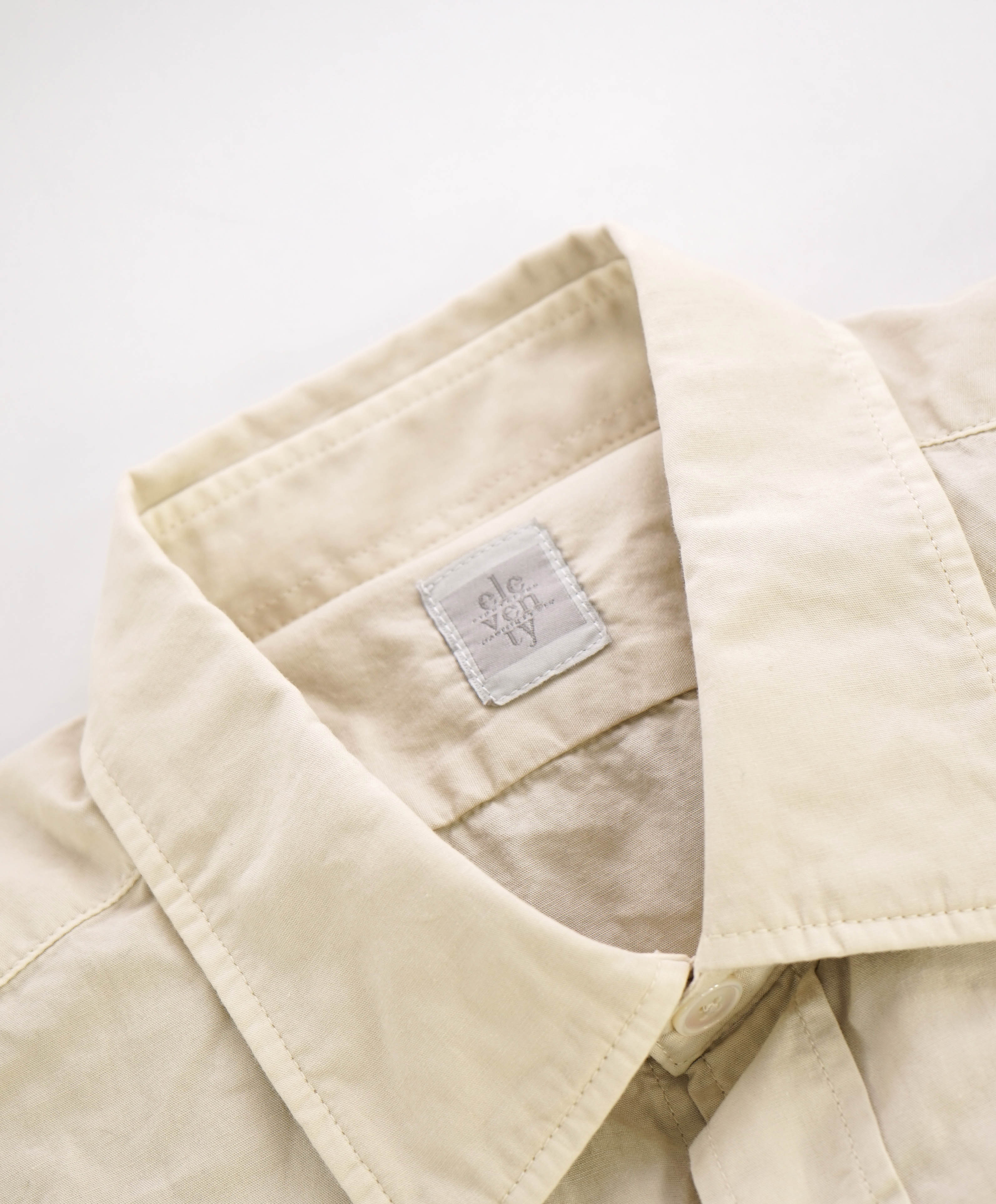 $395 ELEVENTY - Beige Cotton Safari Style Shirt - M