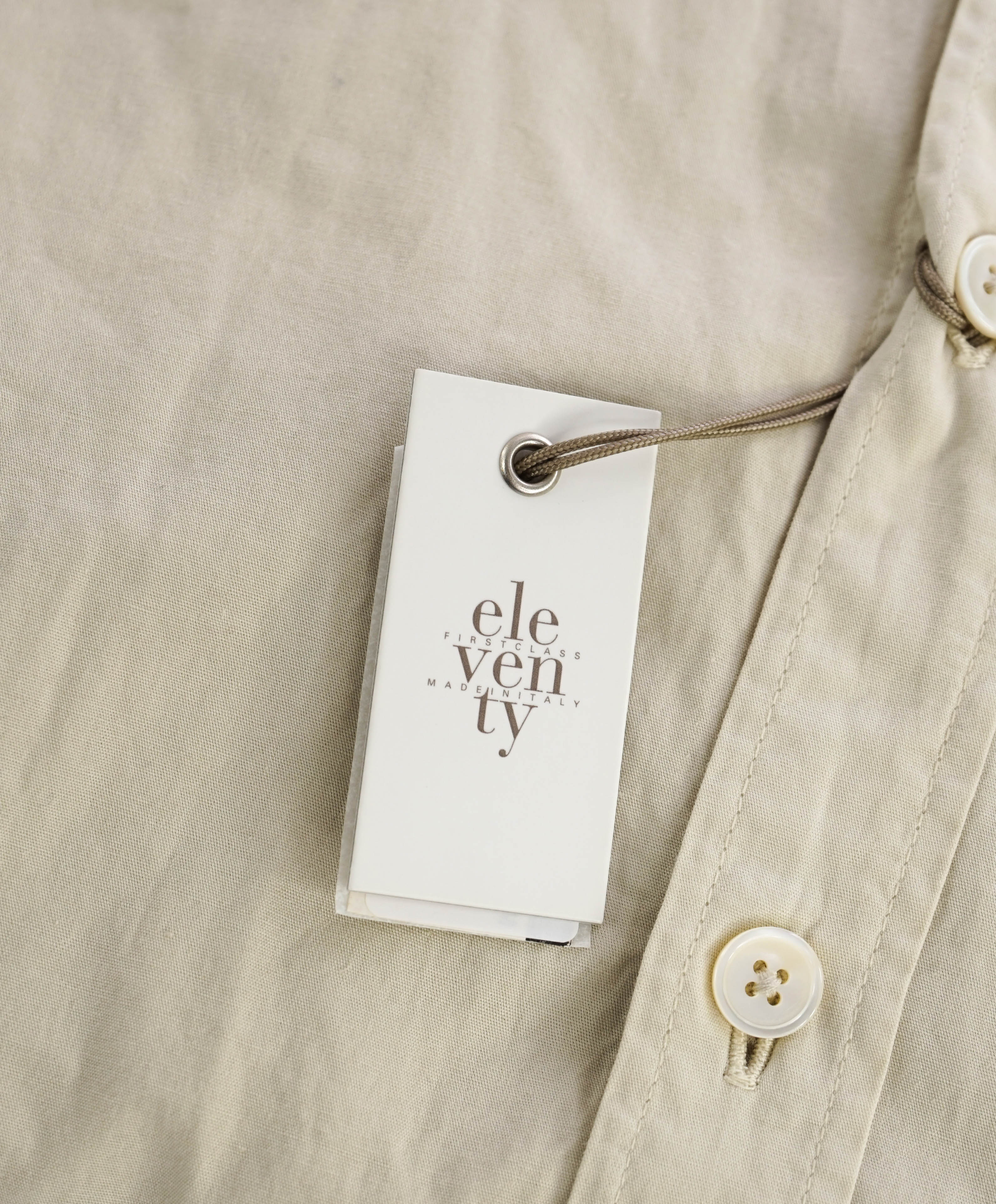 $395 ELEVENTY - Beige Cotton Safari Style Shirt - M