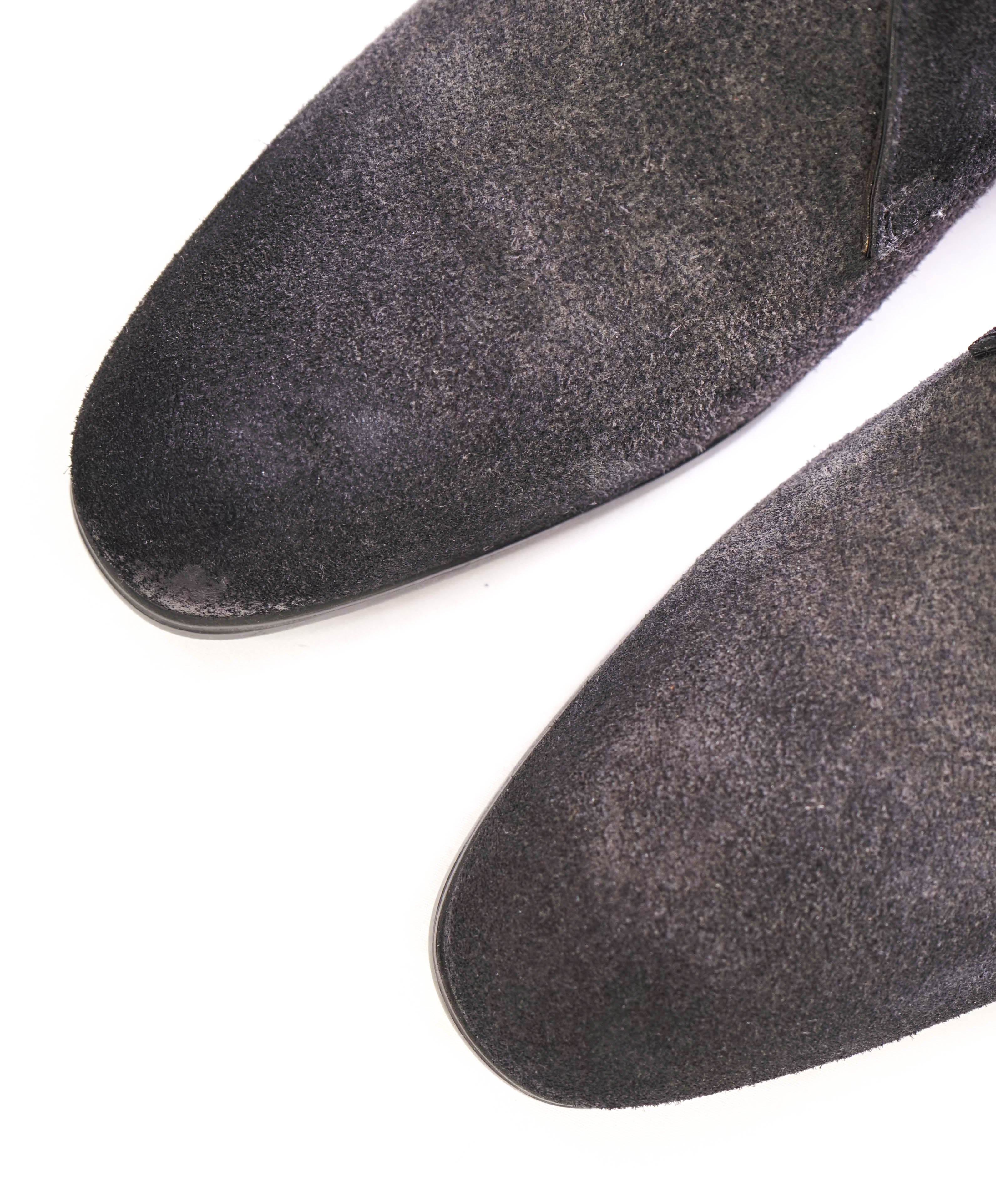 $720 SANTONI - Gray Ombre Suede Derby Round Toe Oxfords - 9US (8Santoni)