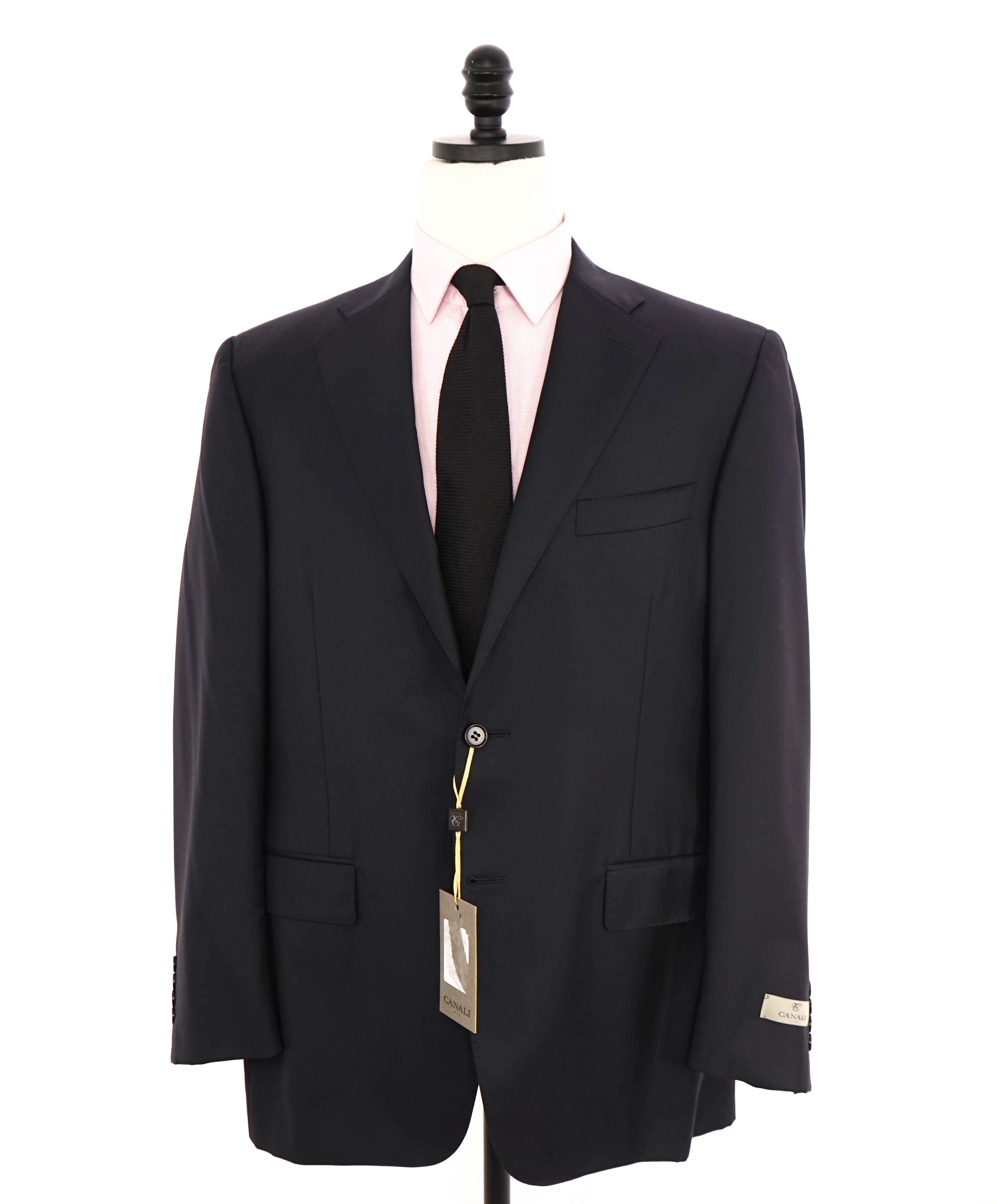 $1,795 CANALI - *CLOSET STAPLE* Solid Navy Blue Notch Lapel Blazer - 42R US