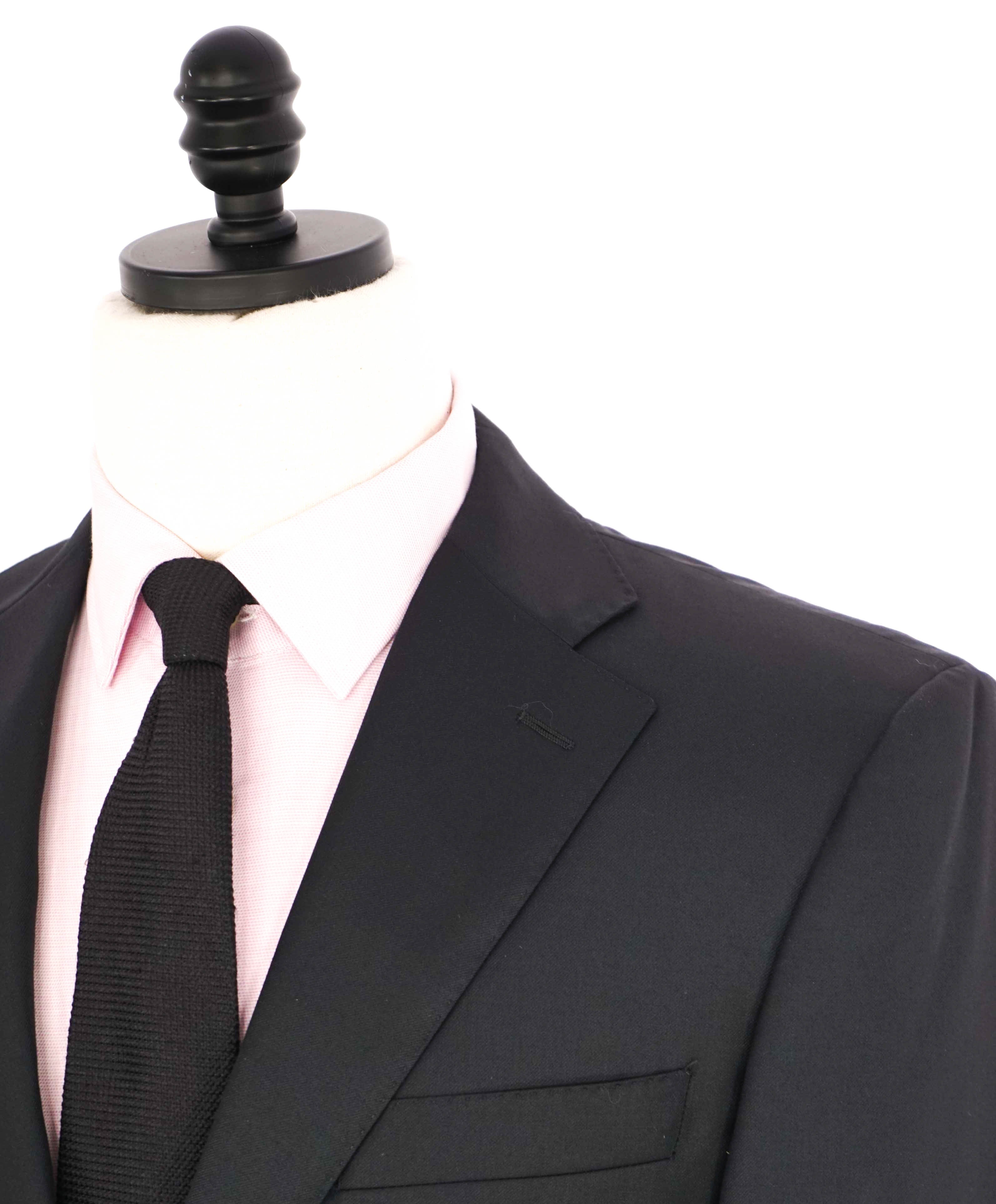$1,795 CANALI - Black Solid Notch Lapel 2-Btn Blazer - 38S US