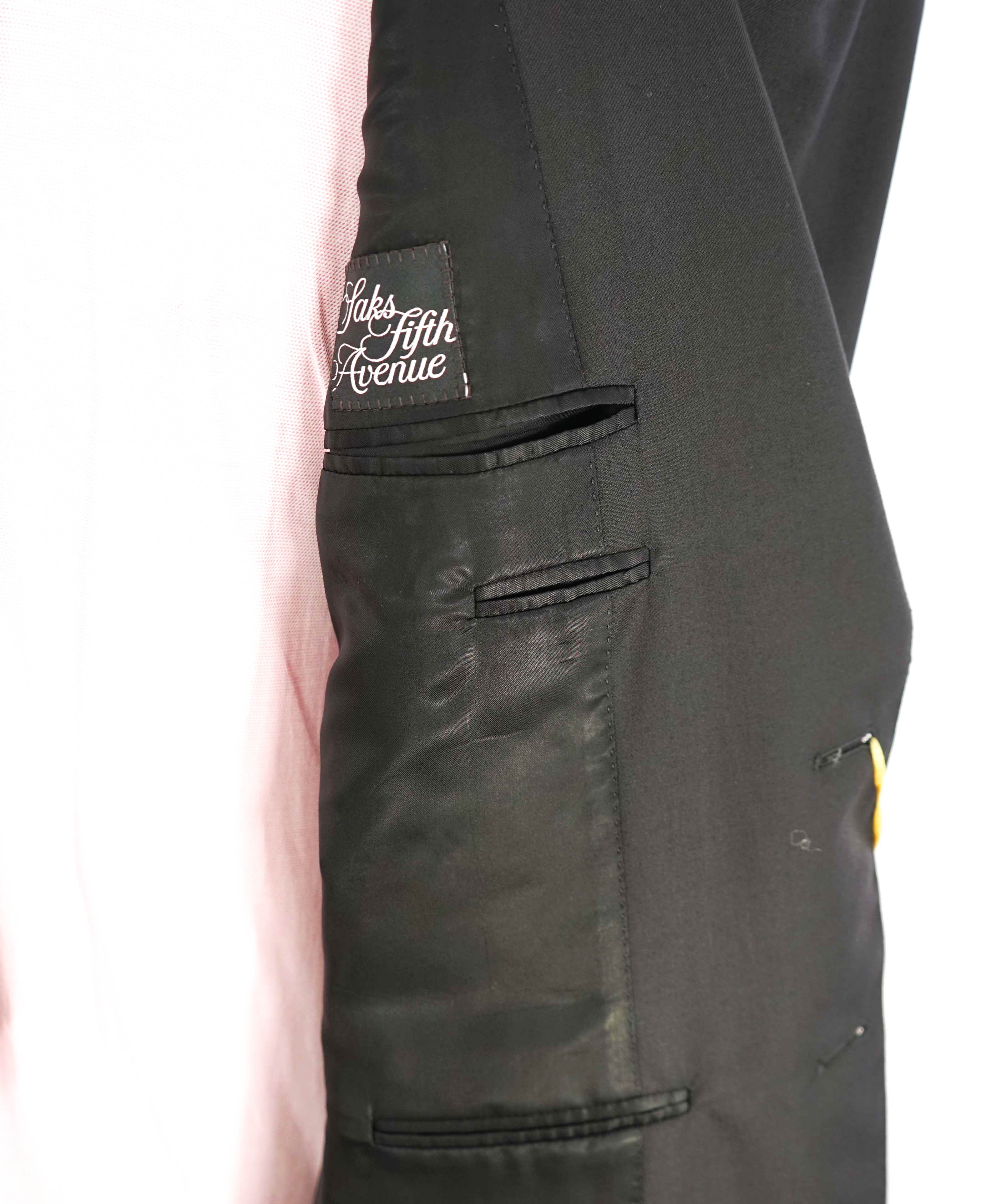 $1,795 CANALI -  Black Solid Notch Lapel 2-Btn Blazer - 40L US