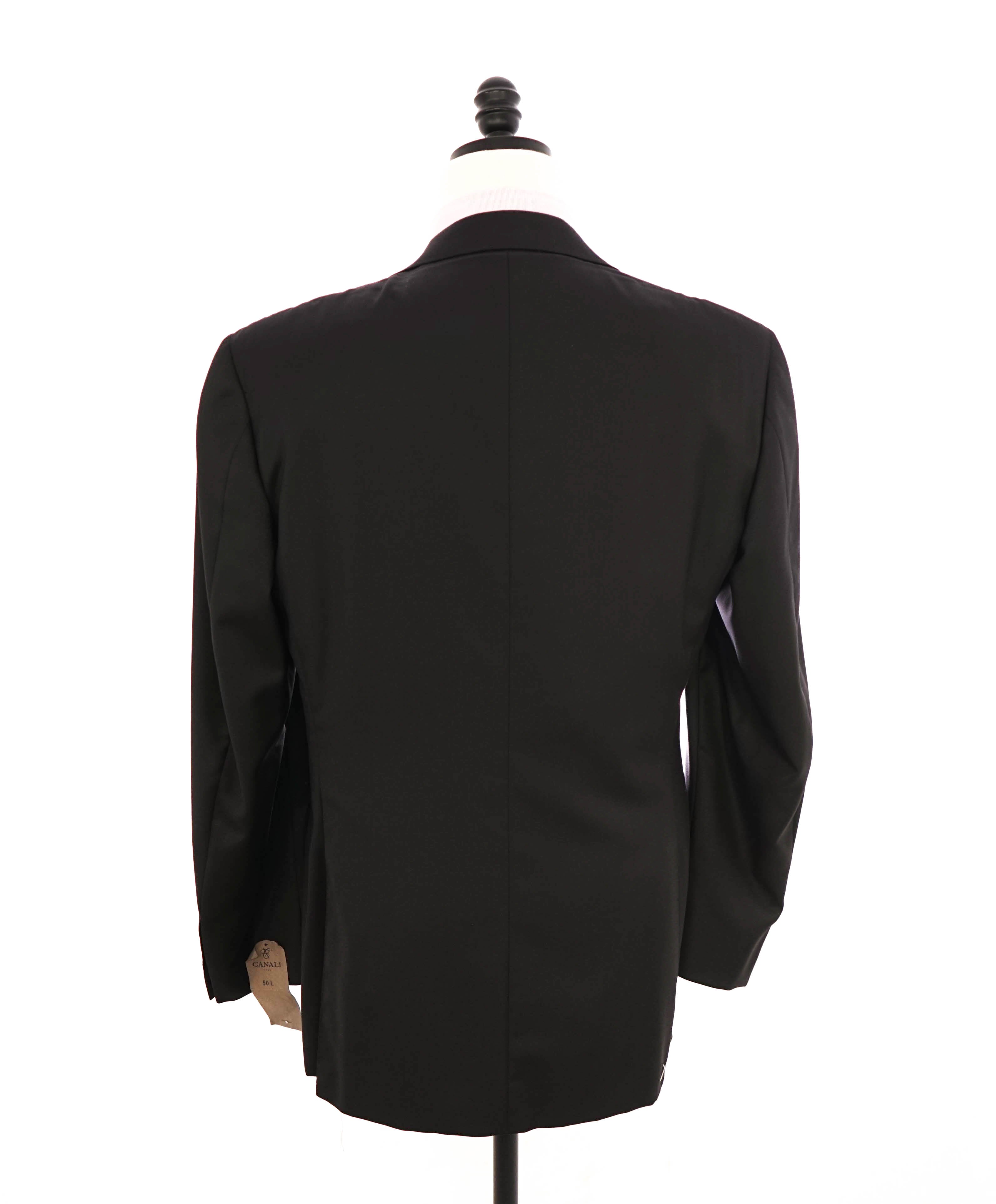 $1,795 CANALI -  Black Solid Notch Lapel 2-Btn Blazer - 40L US