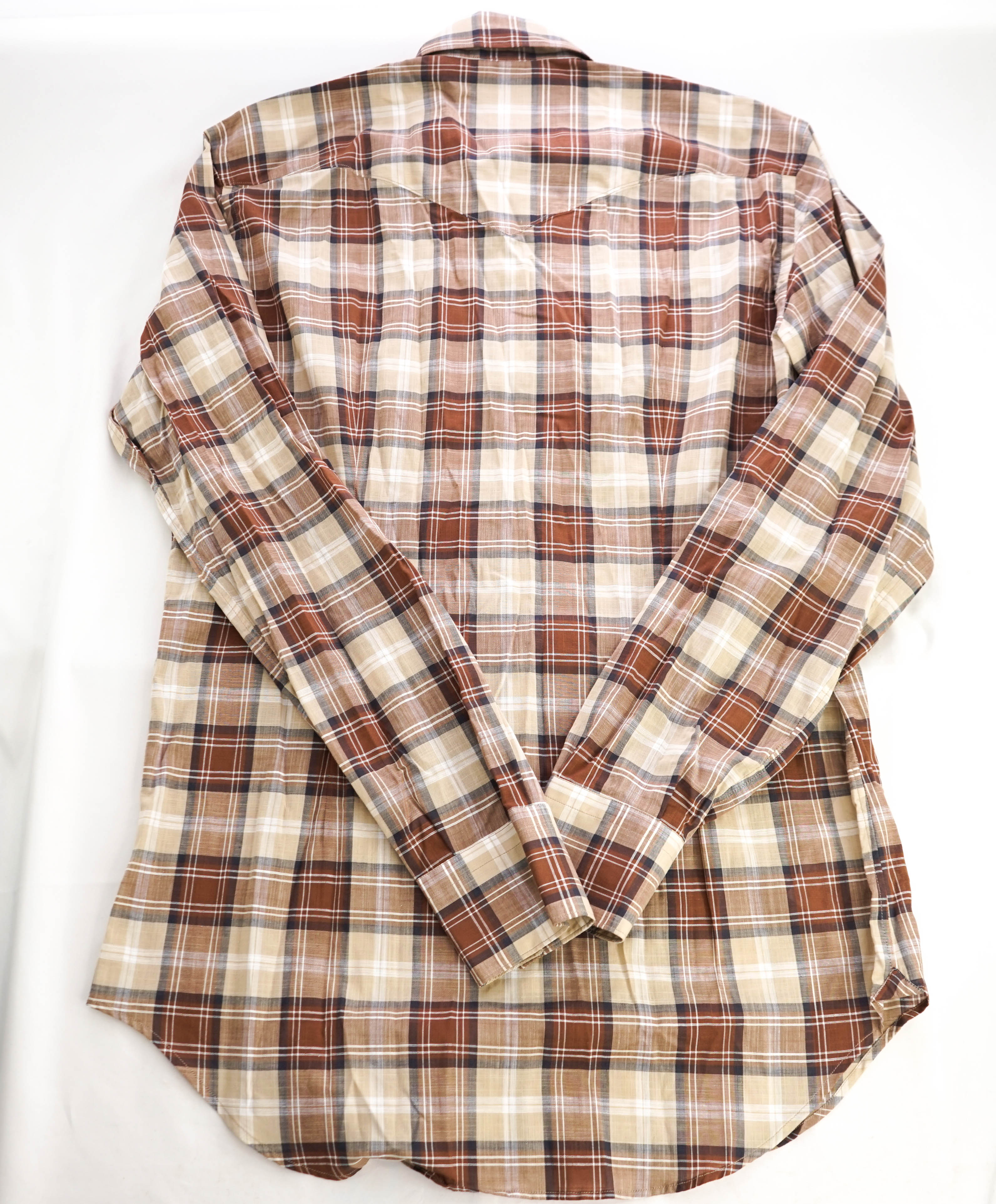 $395 ELEVENTY - Sand *Snap Front* Snap Texas Style Western Shirt - M